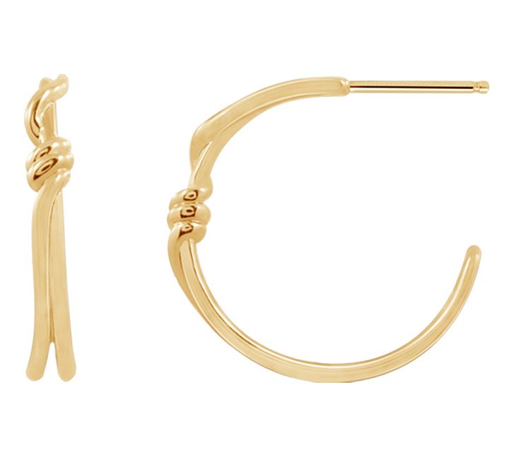 14K Gold Plated Tie The Knot Hoop Earrings