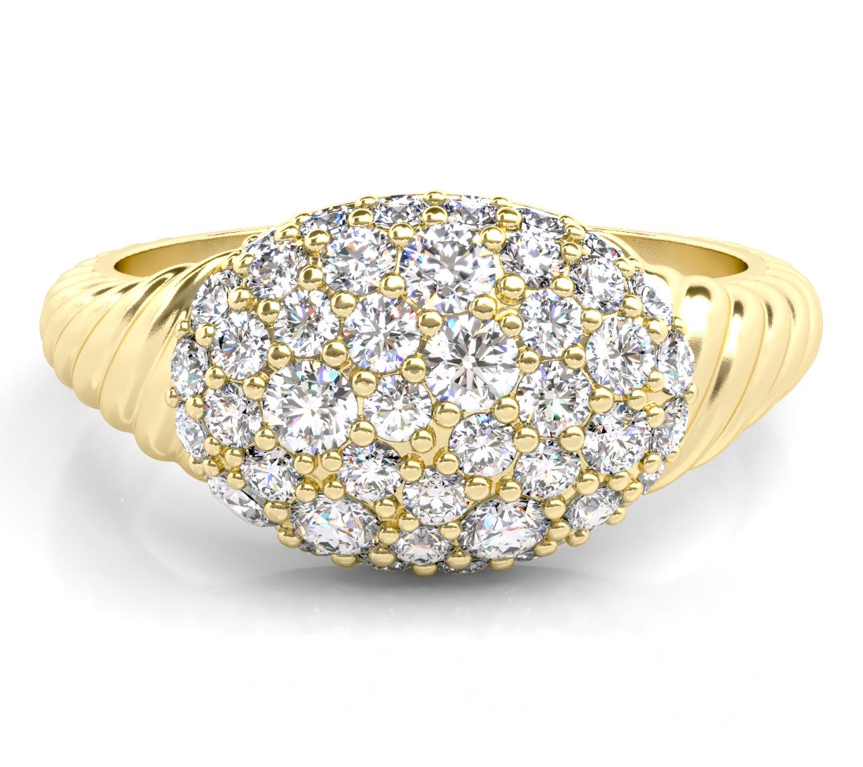 Diamonique Pave Cluster Signet Ring, Sterling Silver
