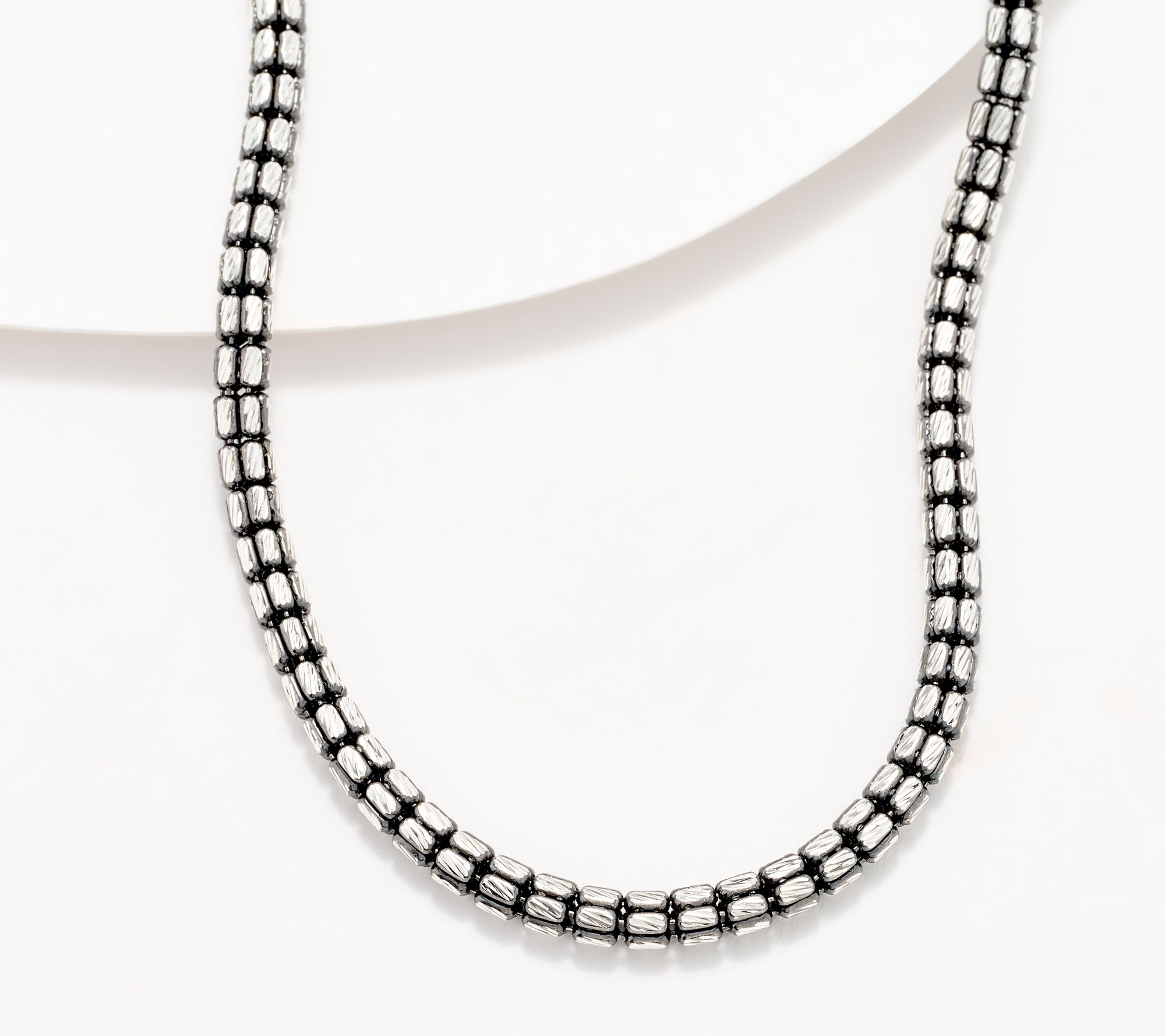 David Markstein Sterling Silver Two-Tone 18+2" Diamond Cut Ice Chain Necklace