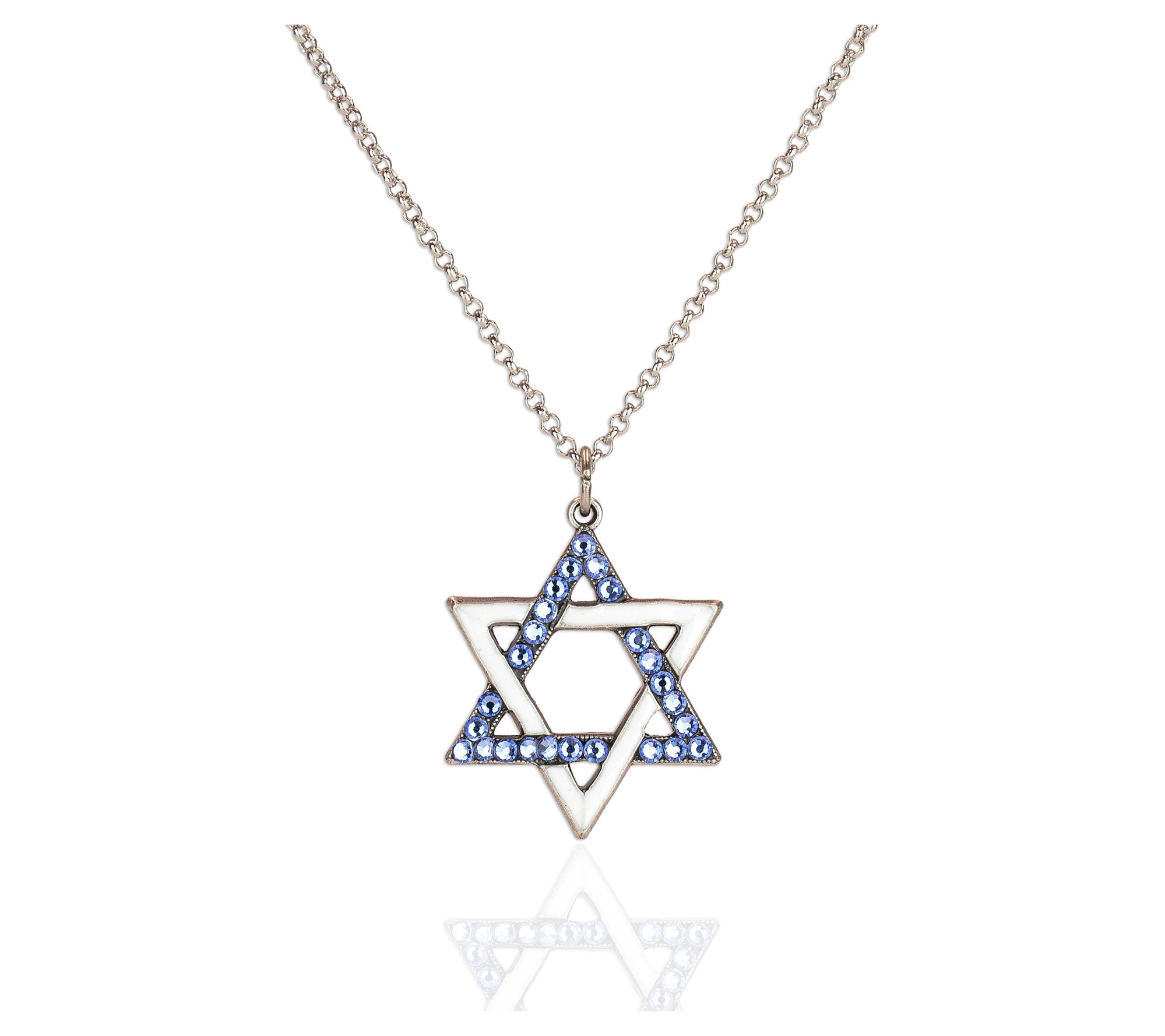 Anne Koplik Crystal Star of David Pendant w/ Chain