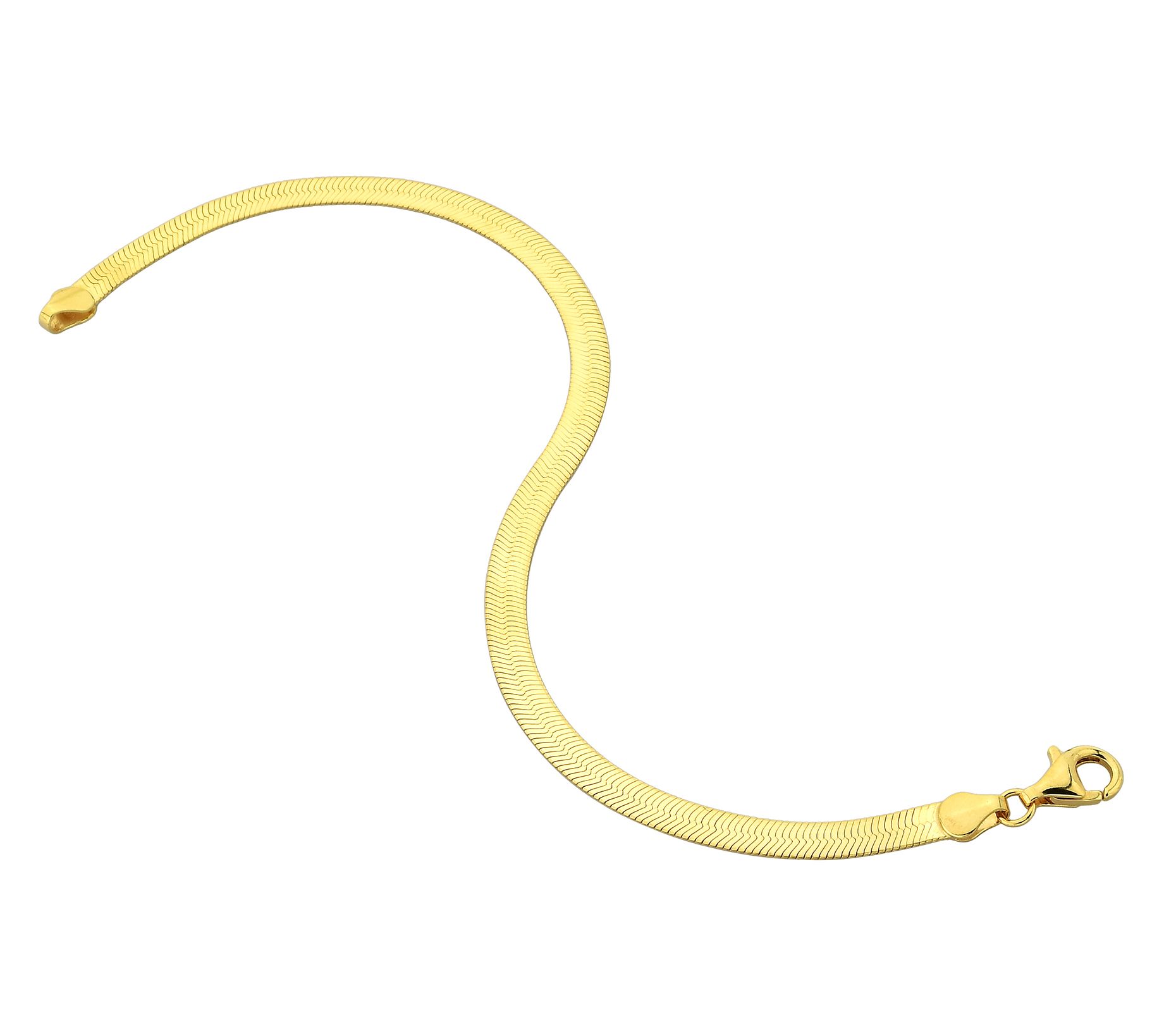 Silver Style 4mm Herringbone Chain Bracelet, Sterling