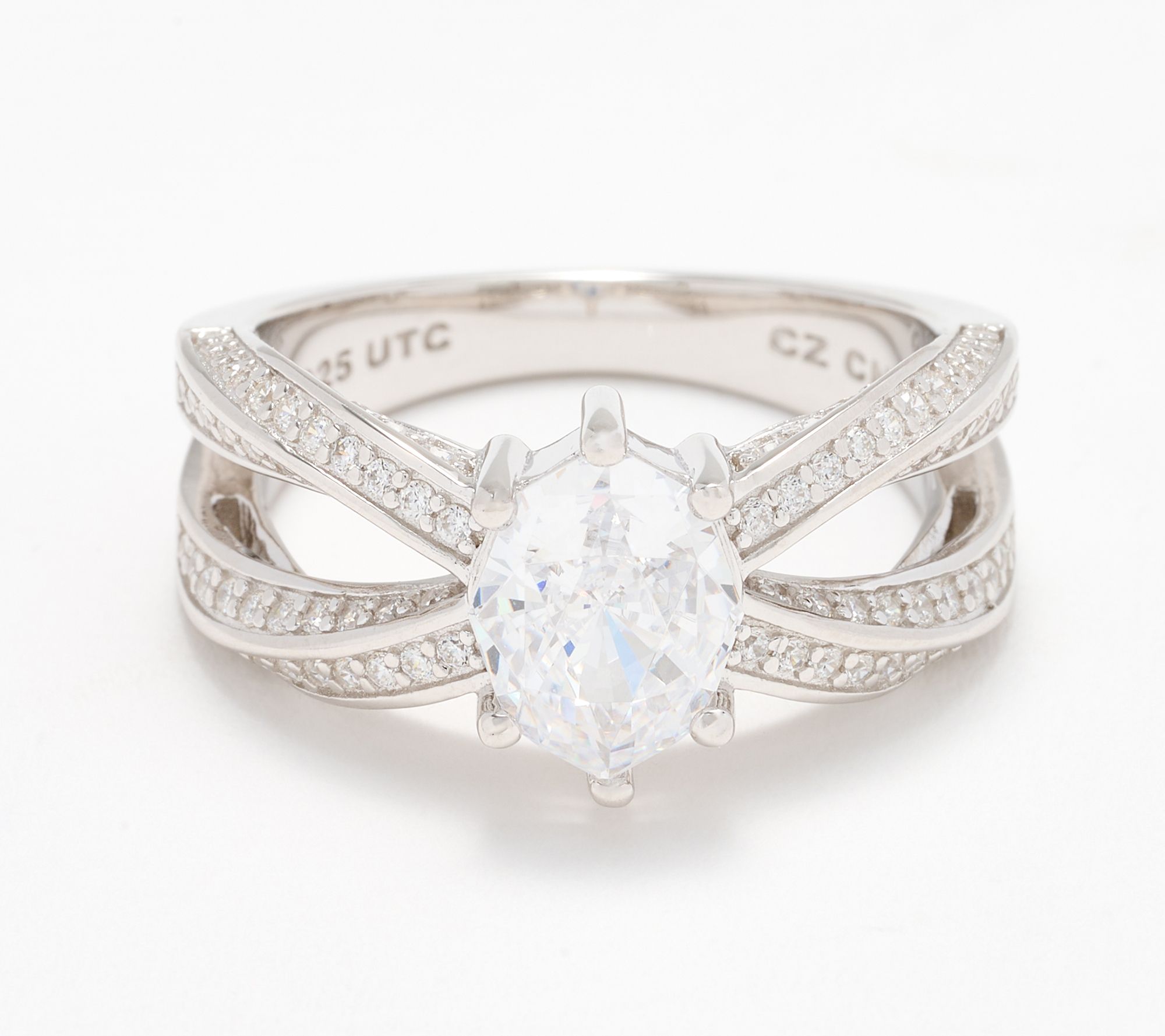 Cocktail Ring Qvc Diamonique Rings Sale Diamonique Round Baguette