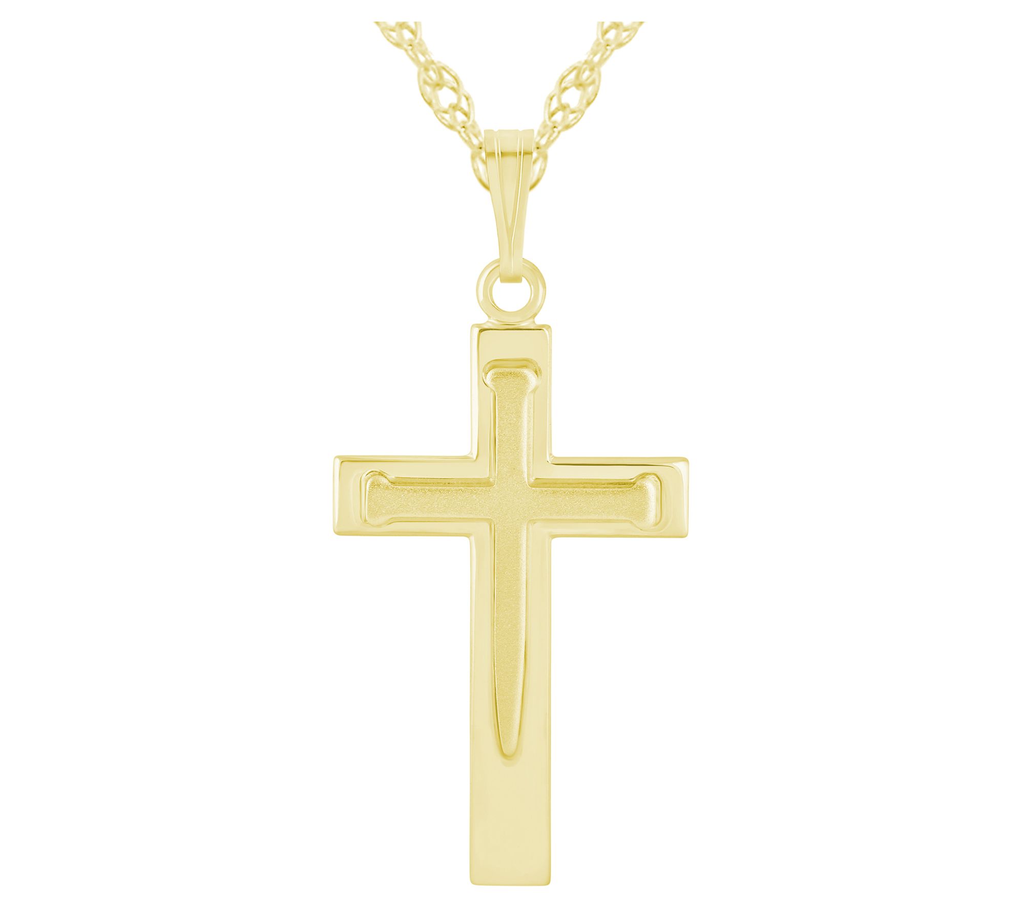 Sterling Silver Sandblasted Cross Pendant w/ Chain