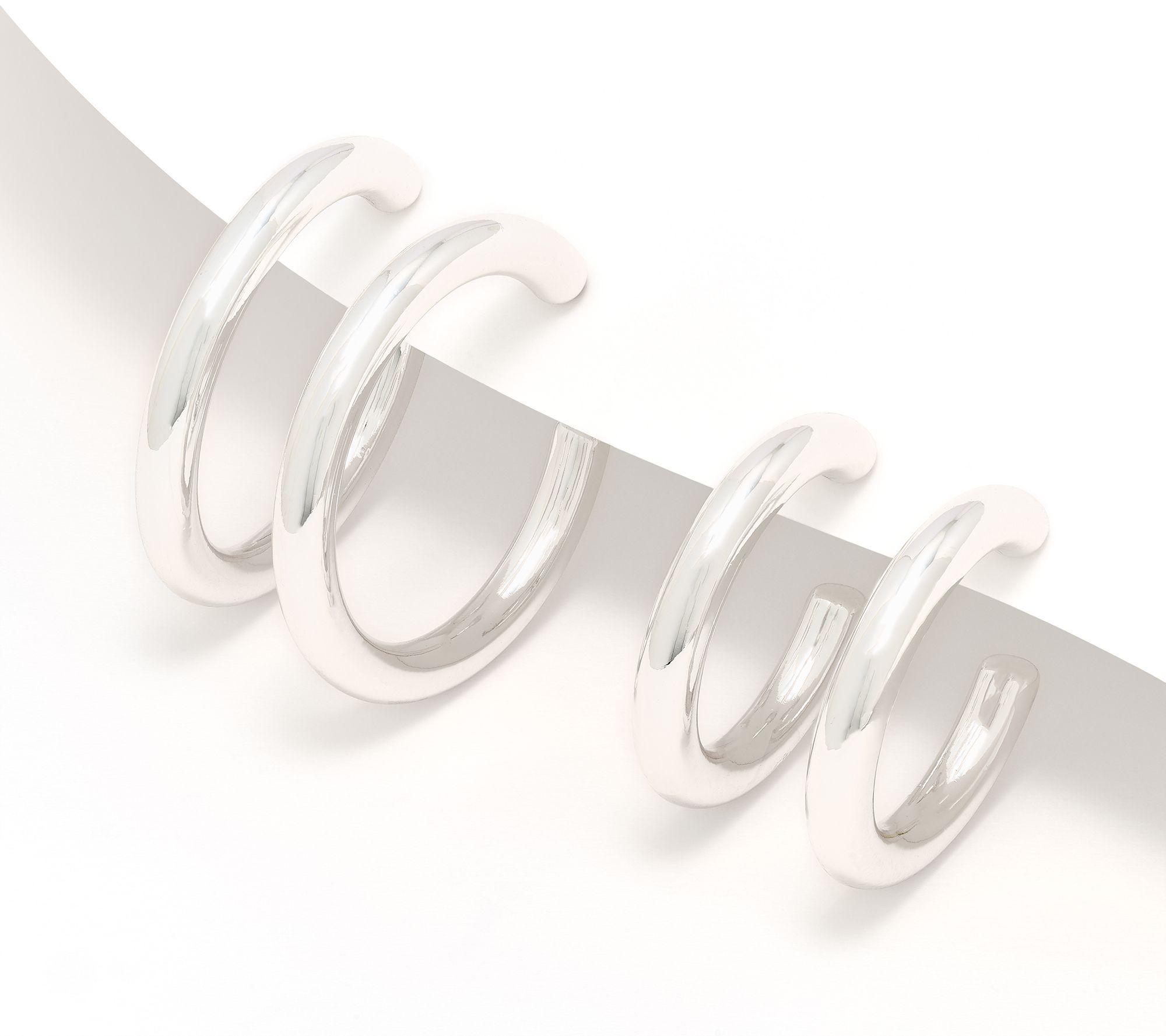 Joan Rivers Set of 2 - 2" and 1 1/2" Round Tube Hoop Earrings