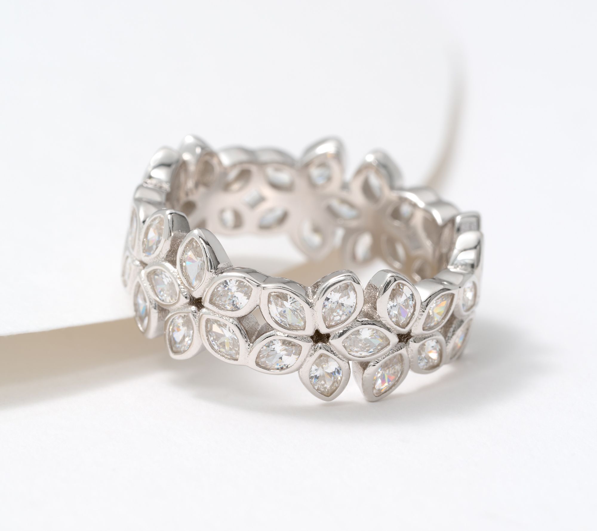 "As Is" Diamonique x Erin Moseley Marquise Cut Floral Ring SS