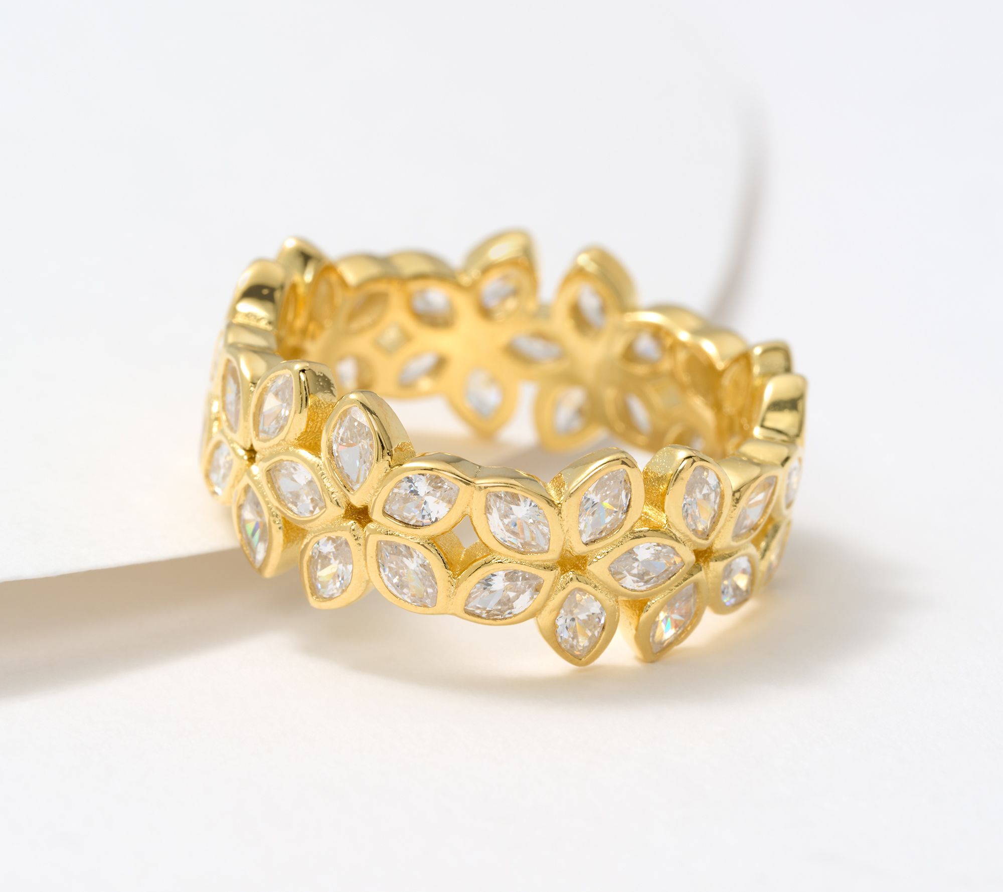 "As Is" Diamonique x Erin Moseley Marquise Cut Floral Ring SS