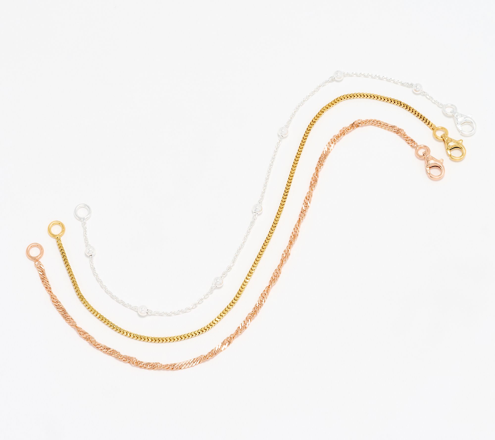  UltraFine 950 Silver Set of 3 Bracelets