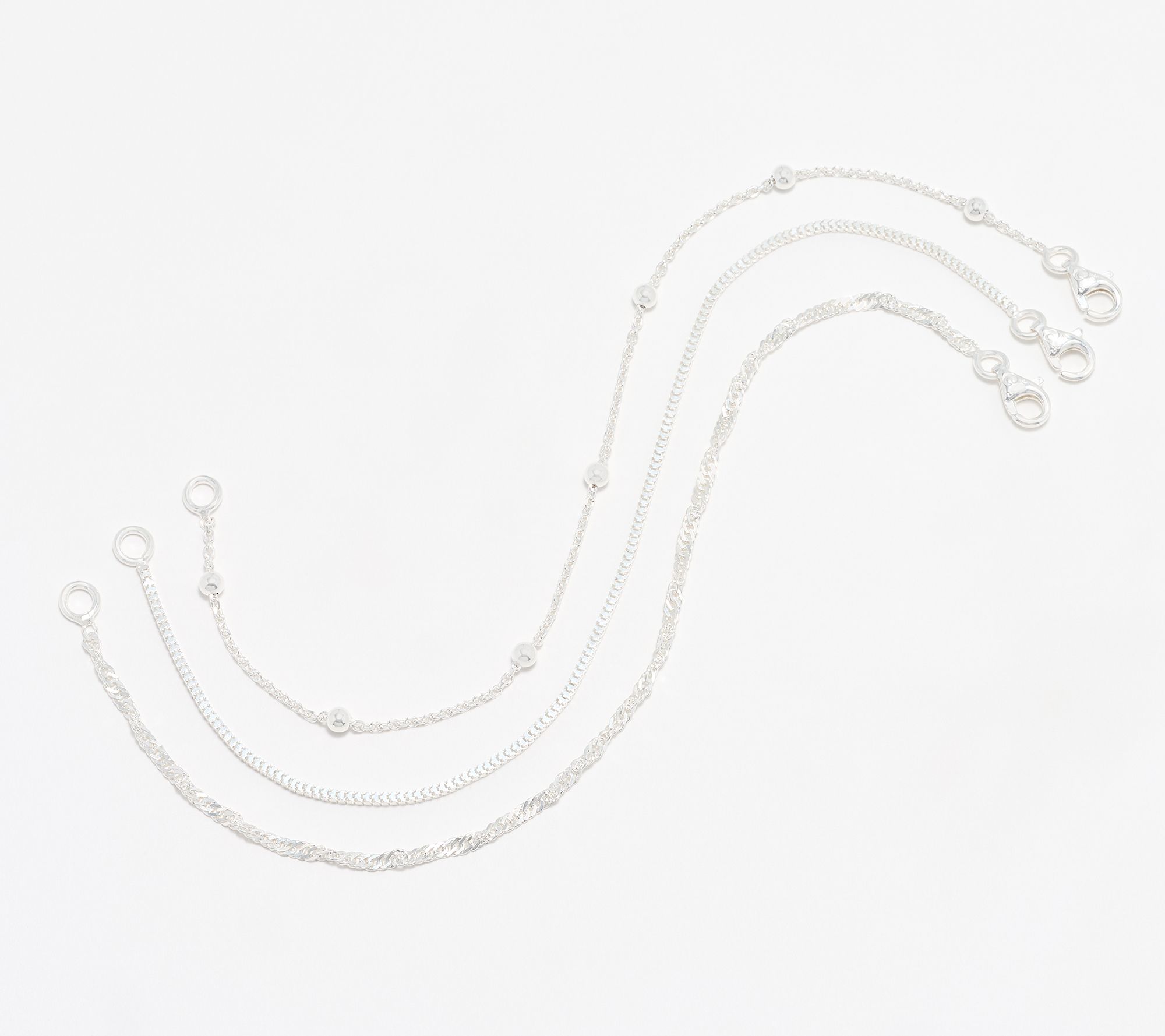 UltraFine 950 Silver Set of 3 Bracelets