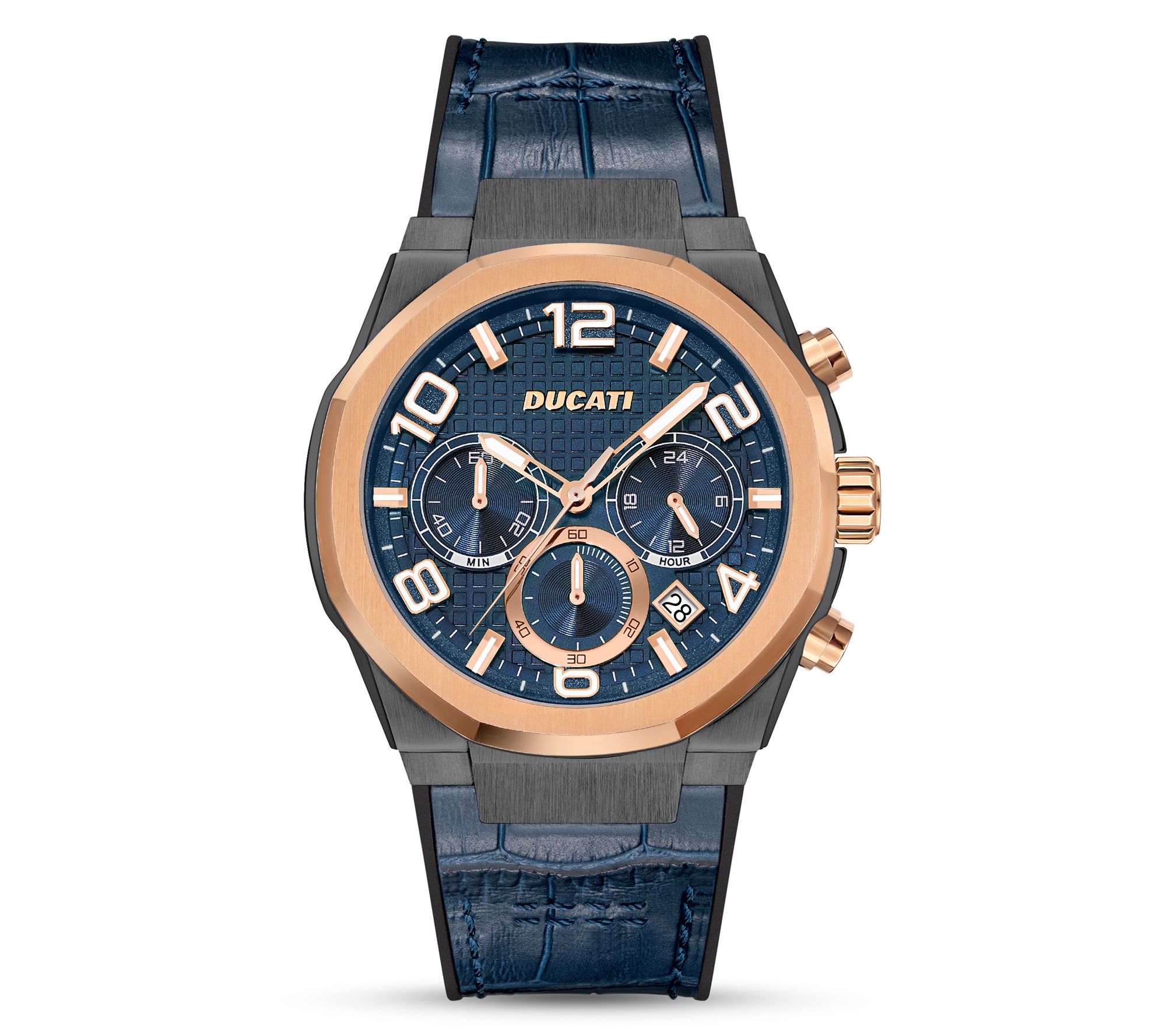 Ducati Corse Men's Gunmetal Dress Sport Blue Dial Watch