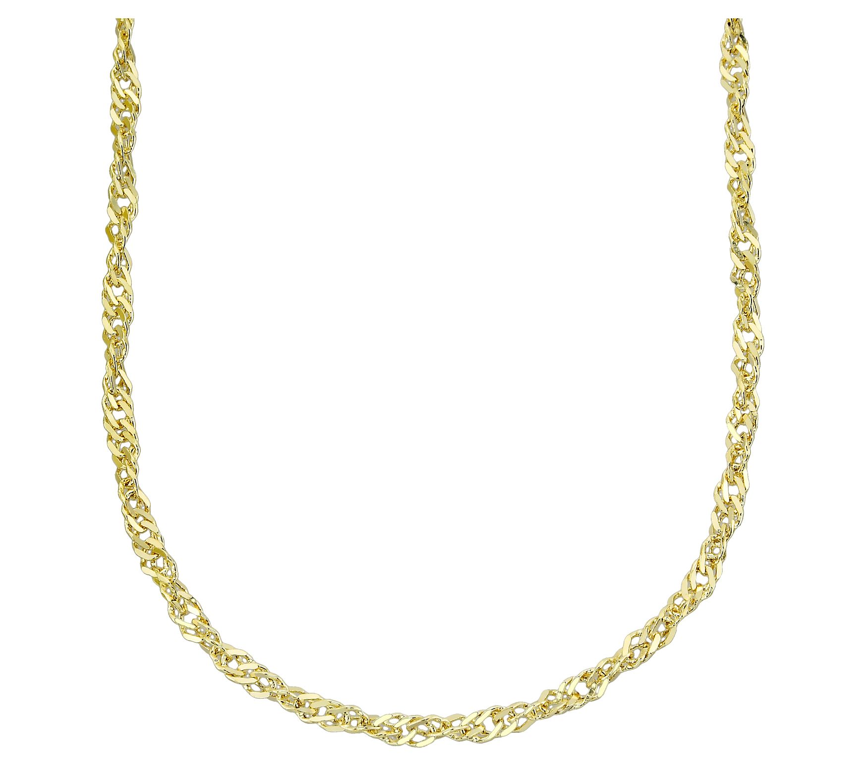 Adorna 14K Gold 1.3mm Solid Singapore  Chain Necklace