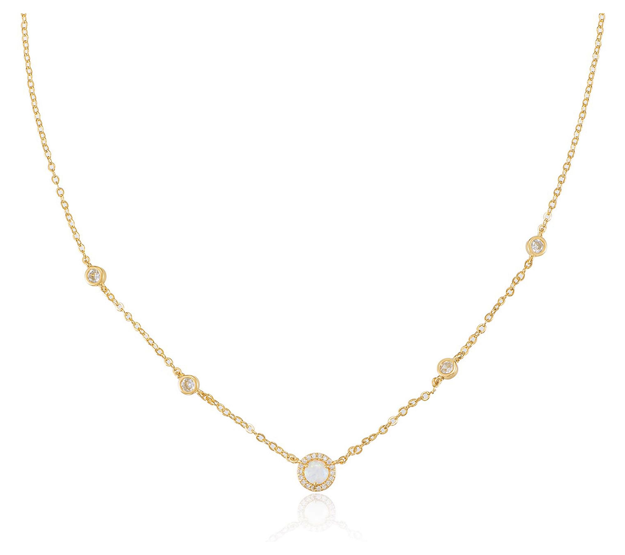 Ettika Olivia Simulated Opal and Cubic ZirconiaNecklace