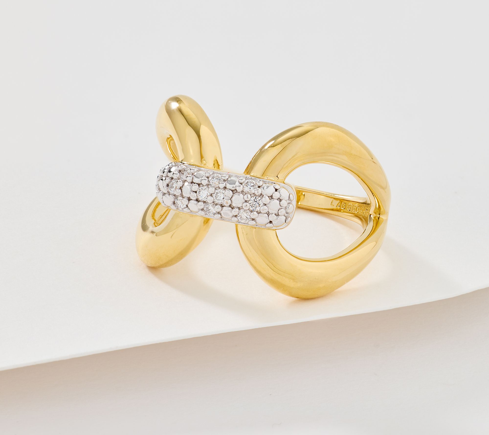 JEN by Jennifer Miller Lab Grown Diamond 0.10ct Pave Bar Ring