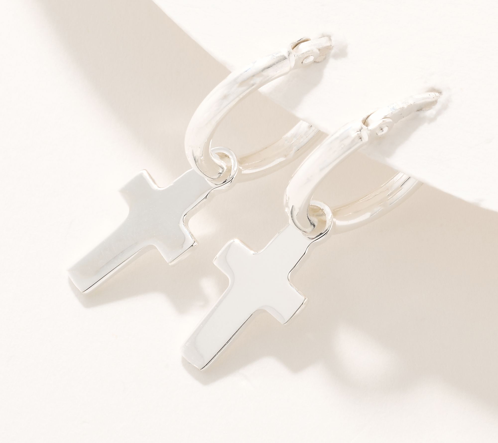 "As Is" UltraFine 950 Silver Cross Motif Earrings