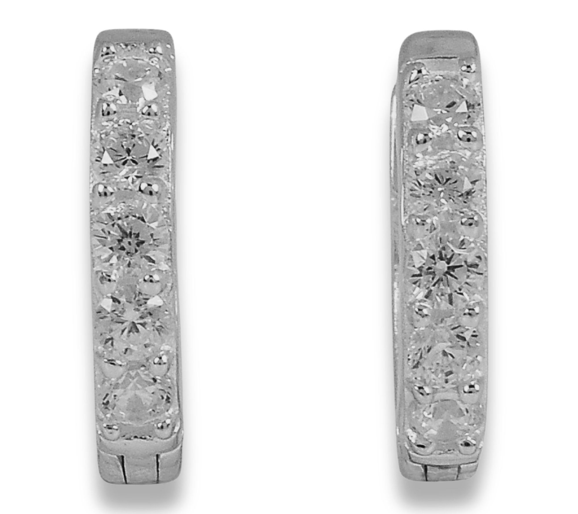 Diamonique 0.85 cttw Hoop Earrings, Sterling Silver