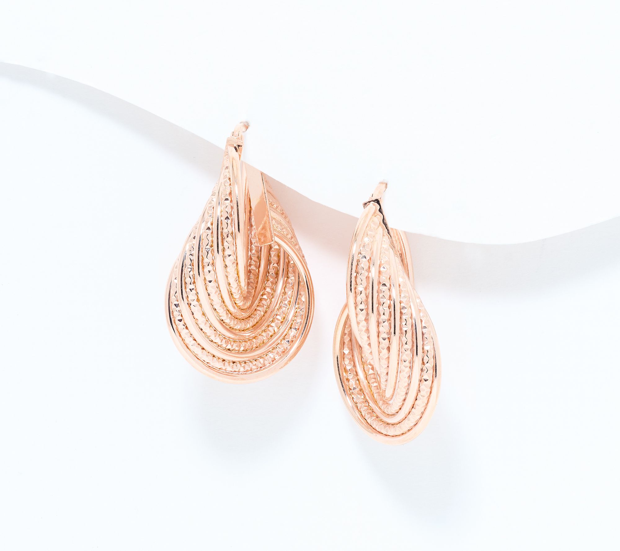 David Markstein Bronze Bold Swirling Hoop Earrings