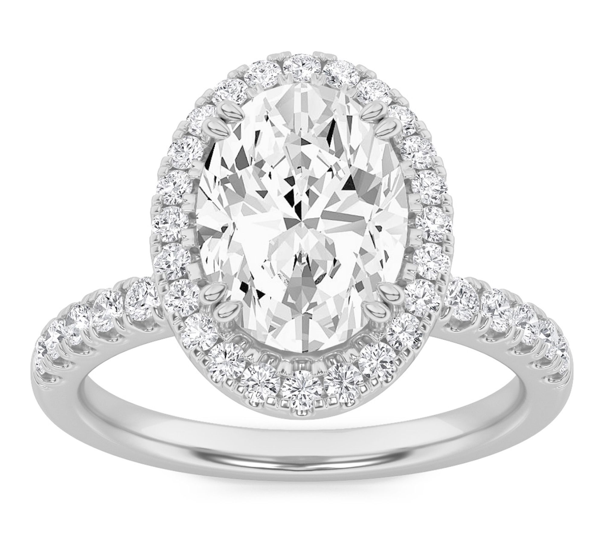 Fire Light 3.00 cttw Lab Grown Diamond Oval CutRing, 14K Gold