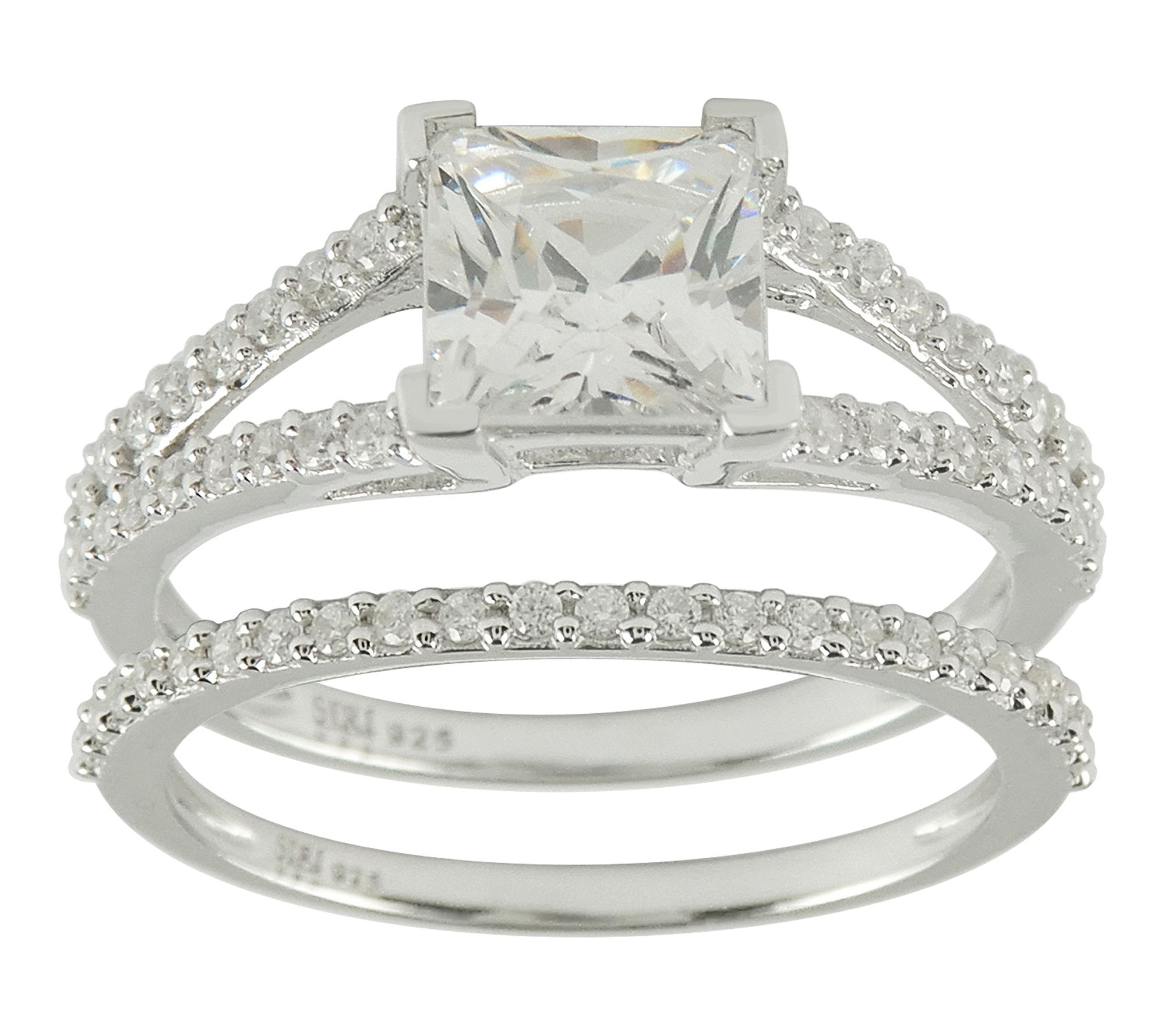 Diamonique Special Occasion Ring Set, SterlingSilver