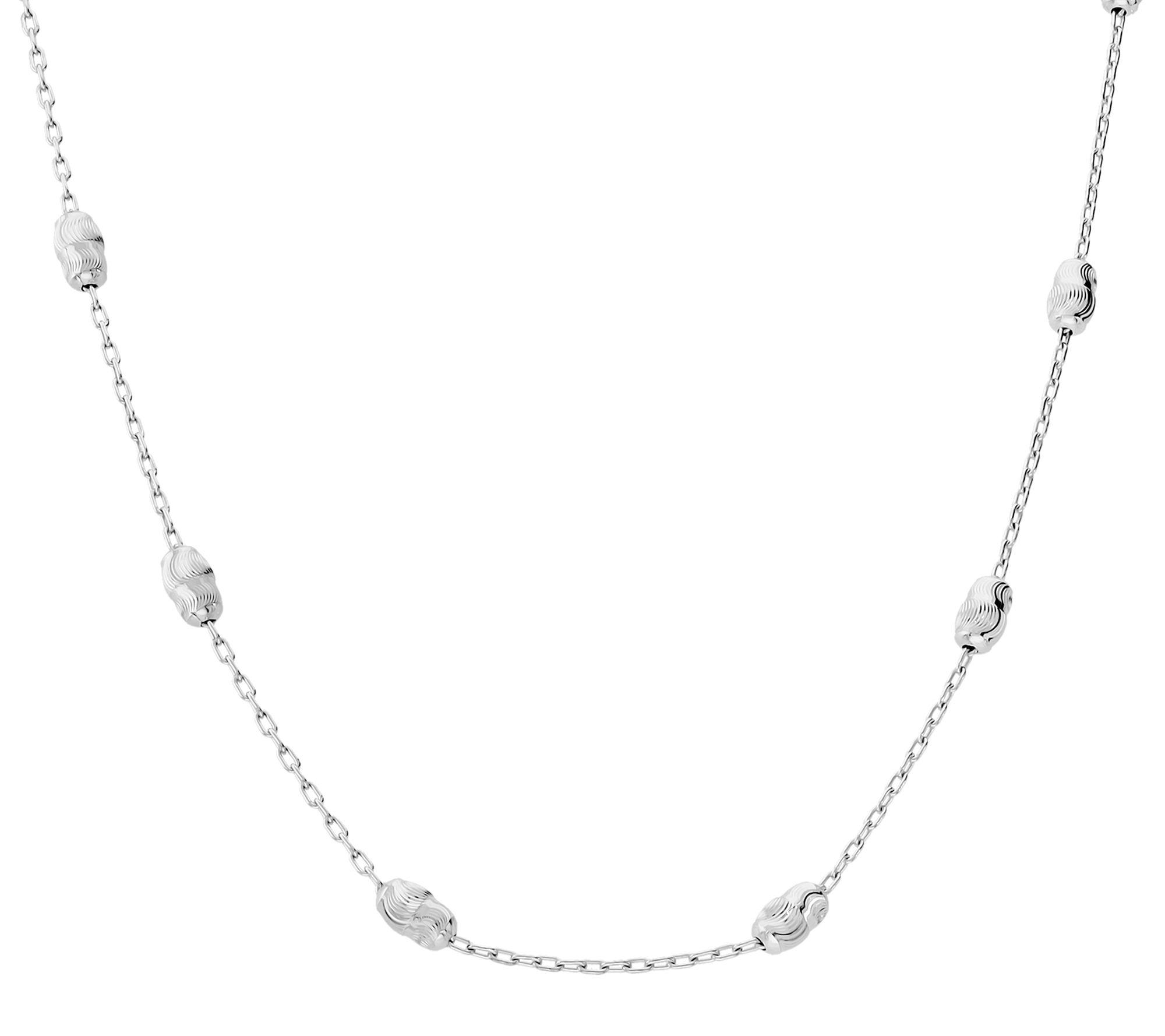 David Markstein Sterling 18" Station Oval BeadNecklace