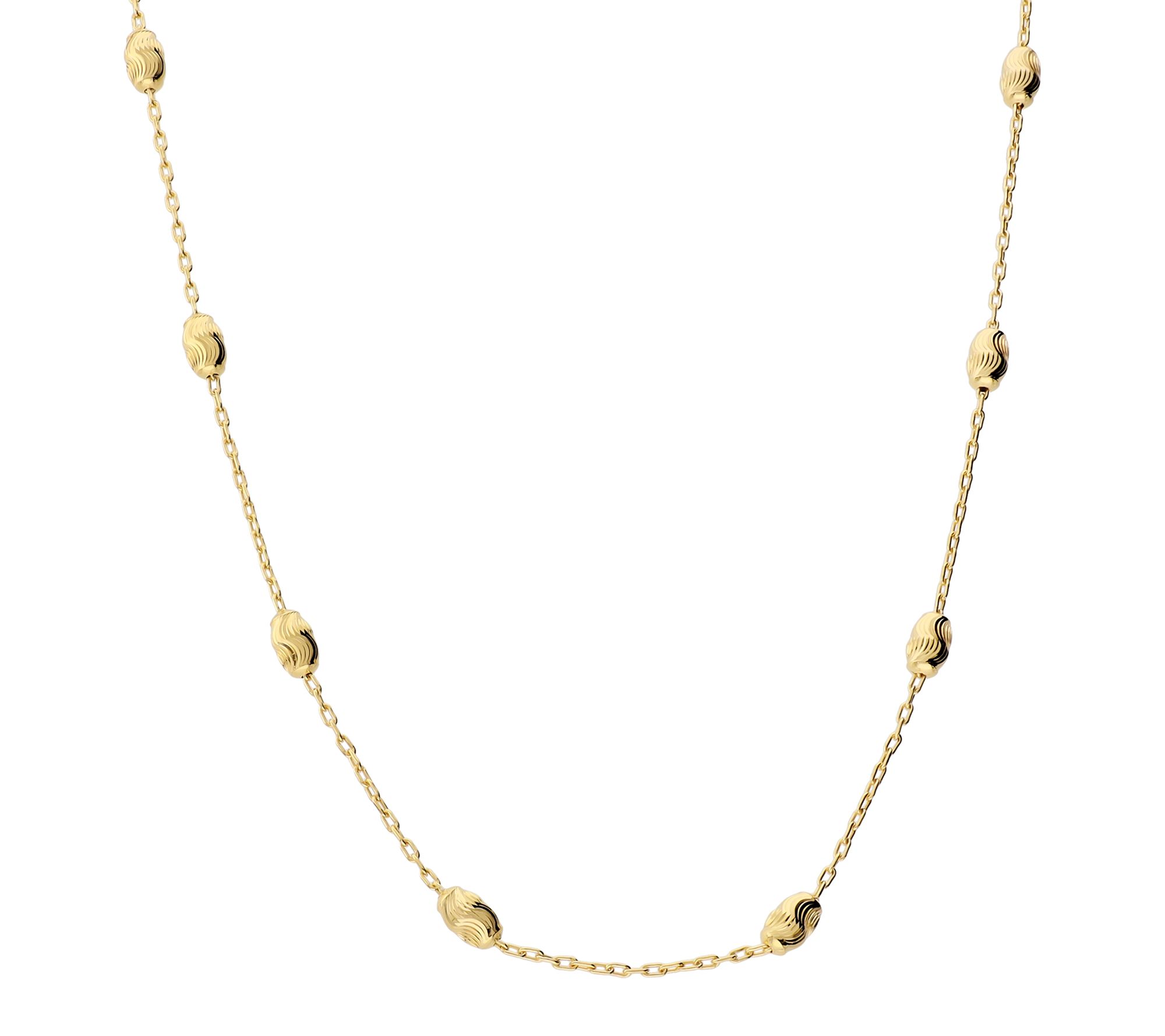 David Markstein Sterling 18" Station Oval BeadNecklace