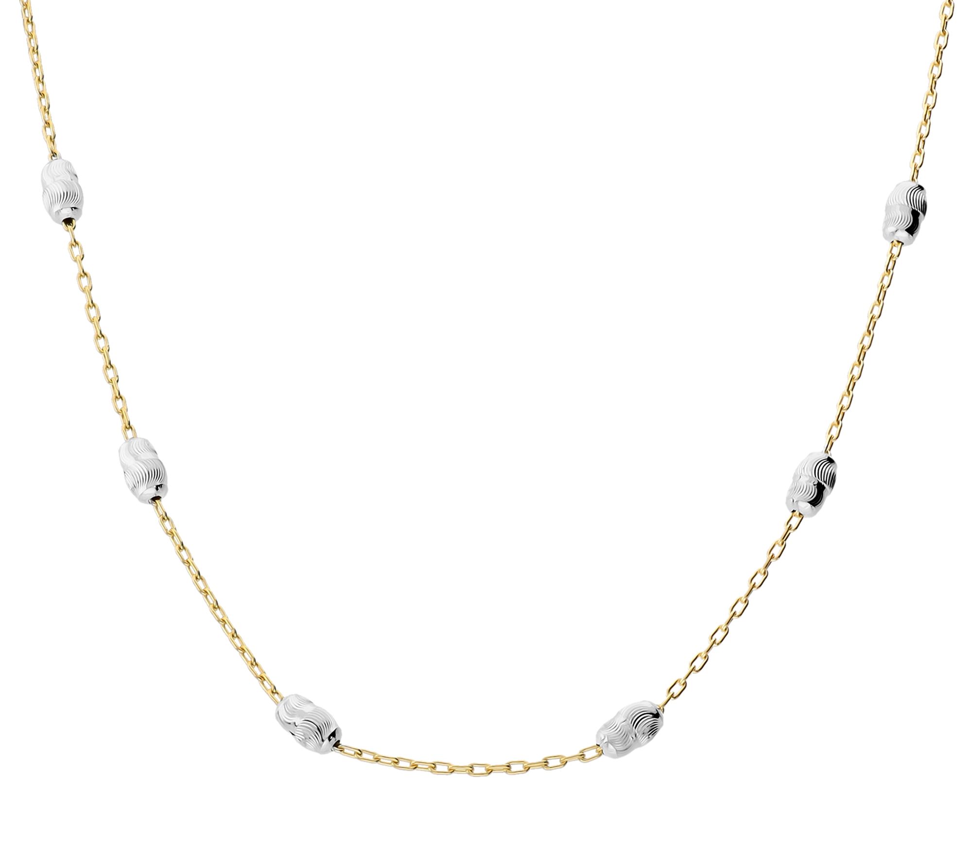 David Markstein Sterling 18" Station Oval BeadNecklace