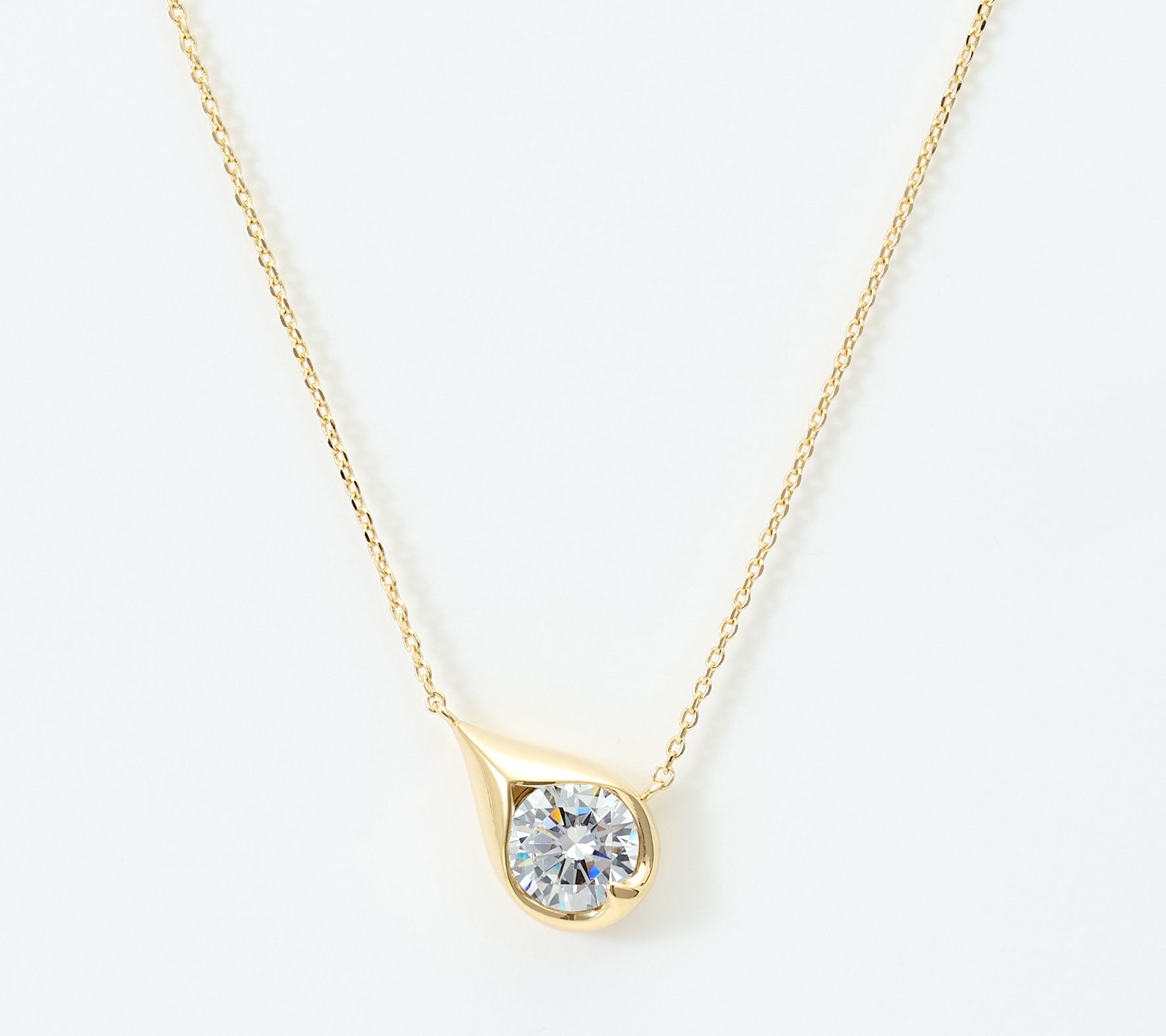  Diamonique Teardrop Necklace, Sterling Silver - J461150