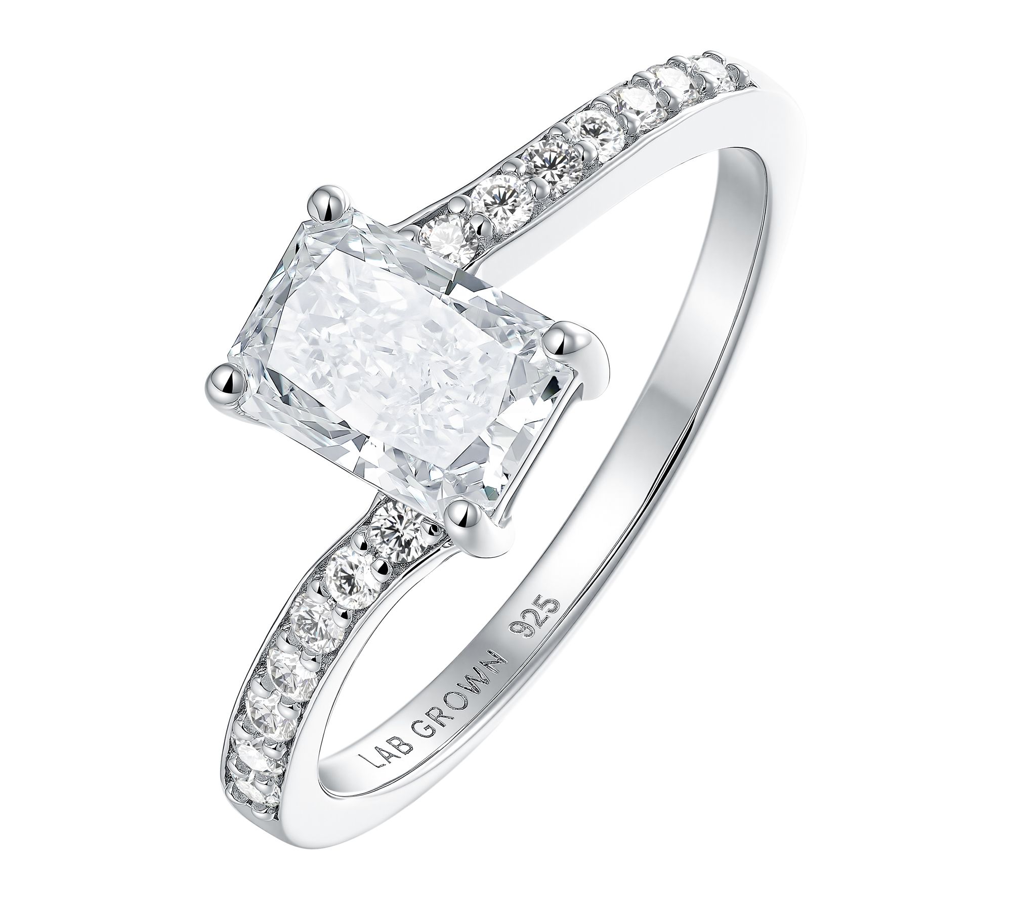 Fire Light 1.10 cttw Lab Grown Diamond Bypass Ring, Sterling