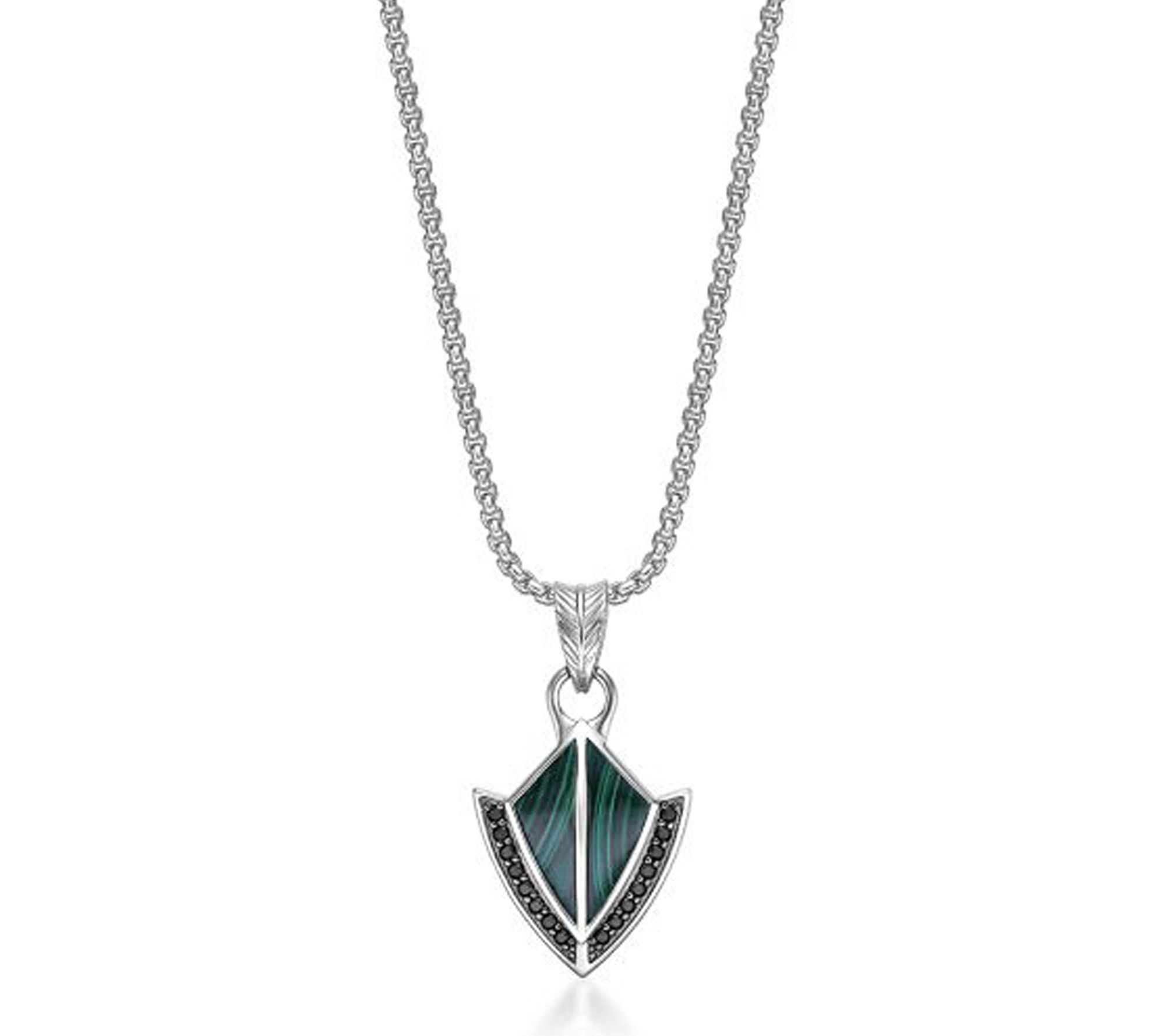 LYNX Men's Sterling Multi-Gemstone Arrow Pendant w/ Chain
