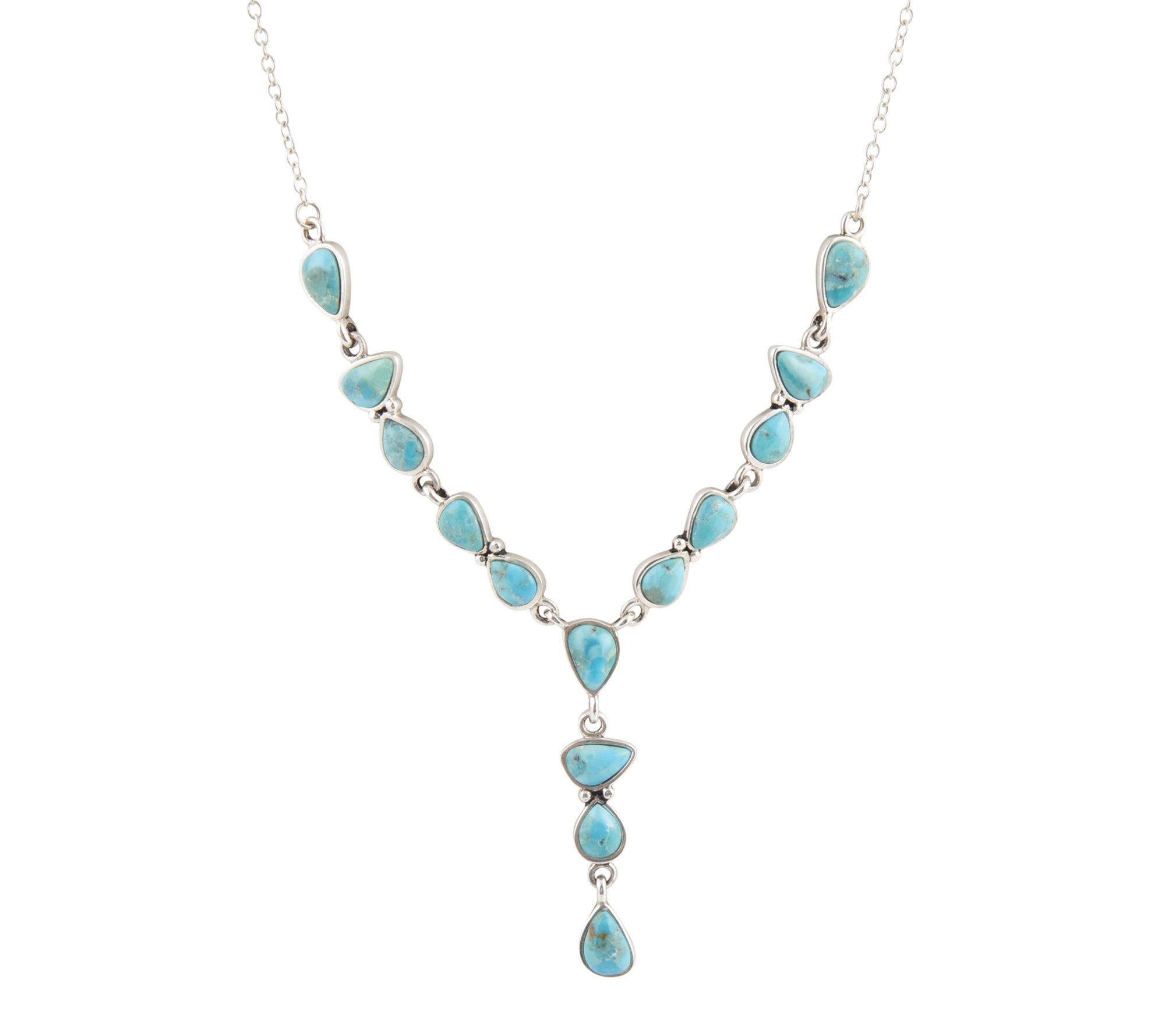 Barse Artisan Crafted Durango Blue Turquoise Y-Necklace