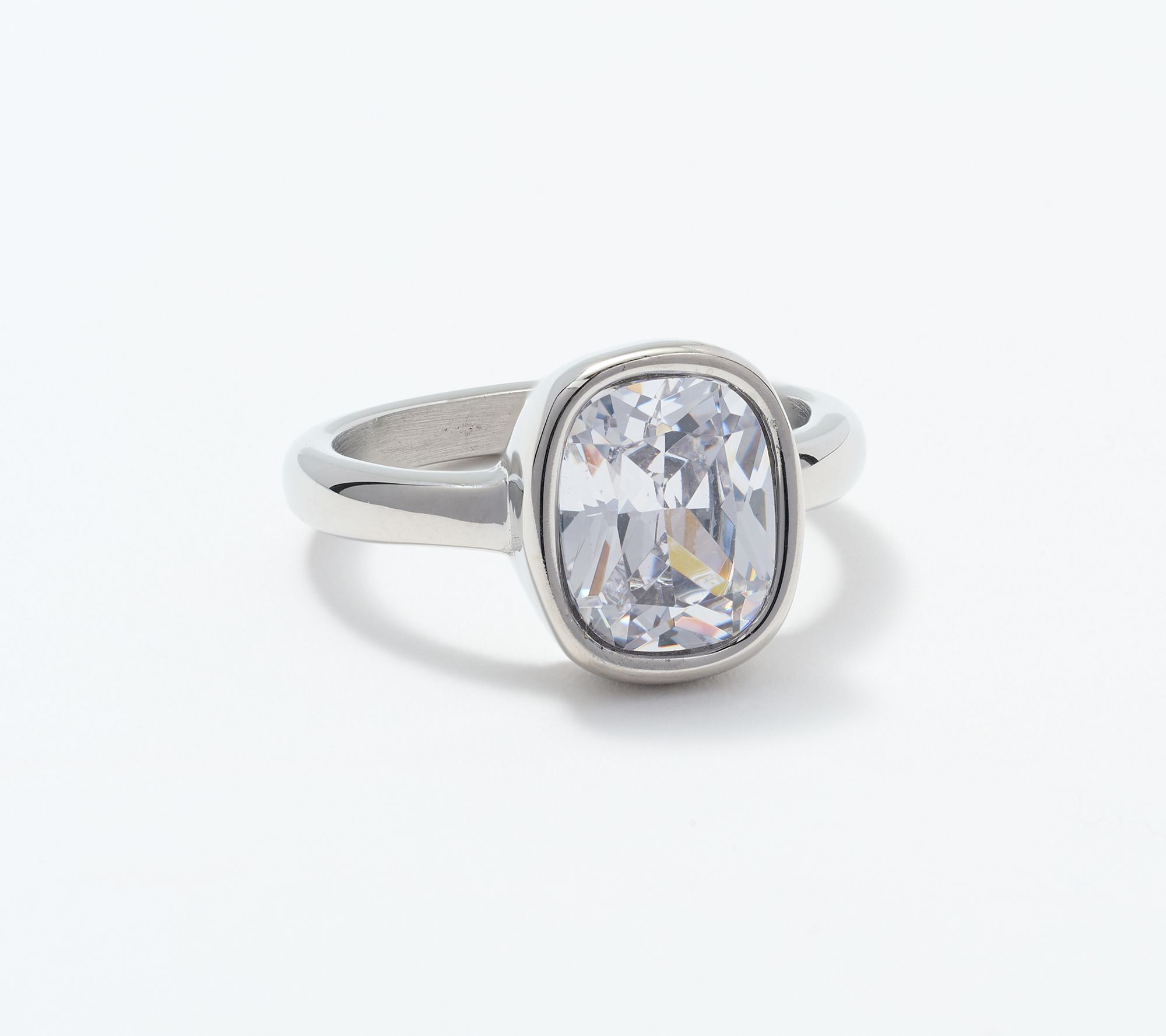 "As Is" Steel by Diamonique Cocktail Ring
