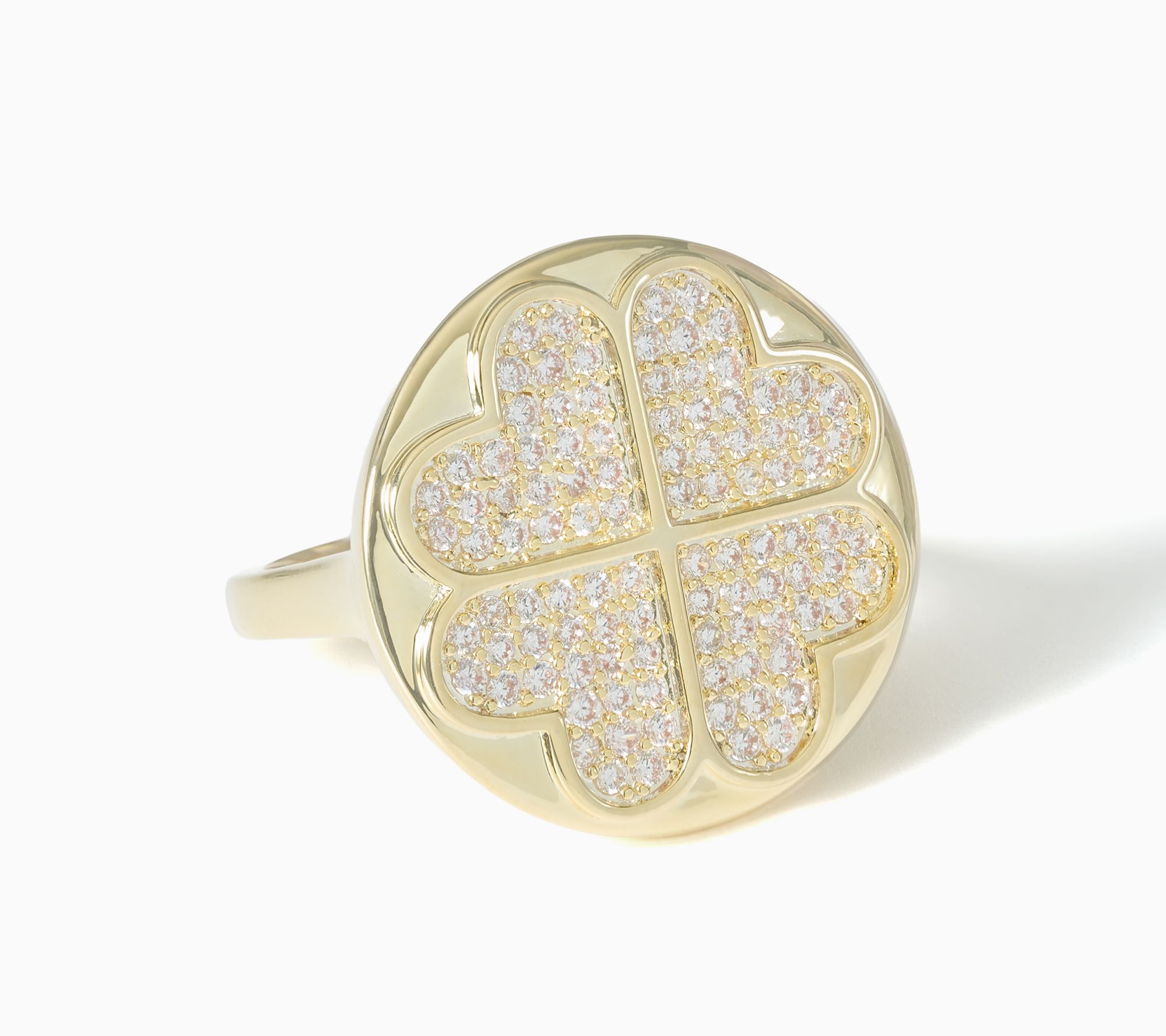 Kim Gravel Pave Logo Motif Disc Ring