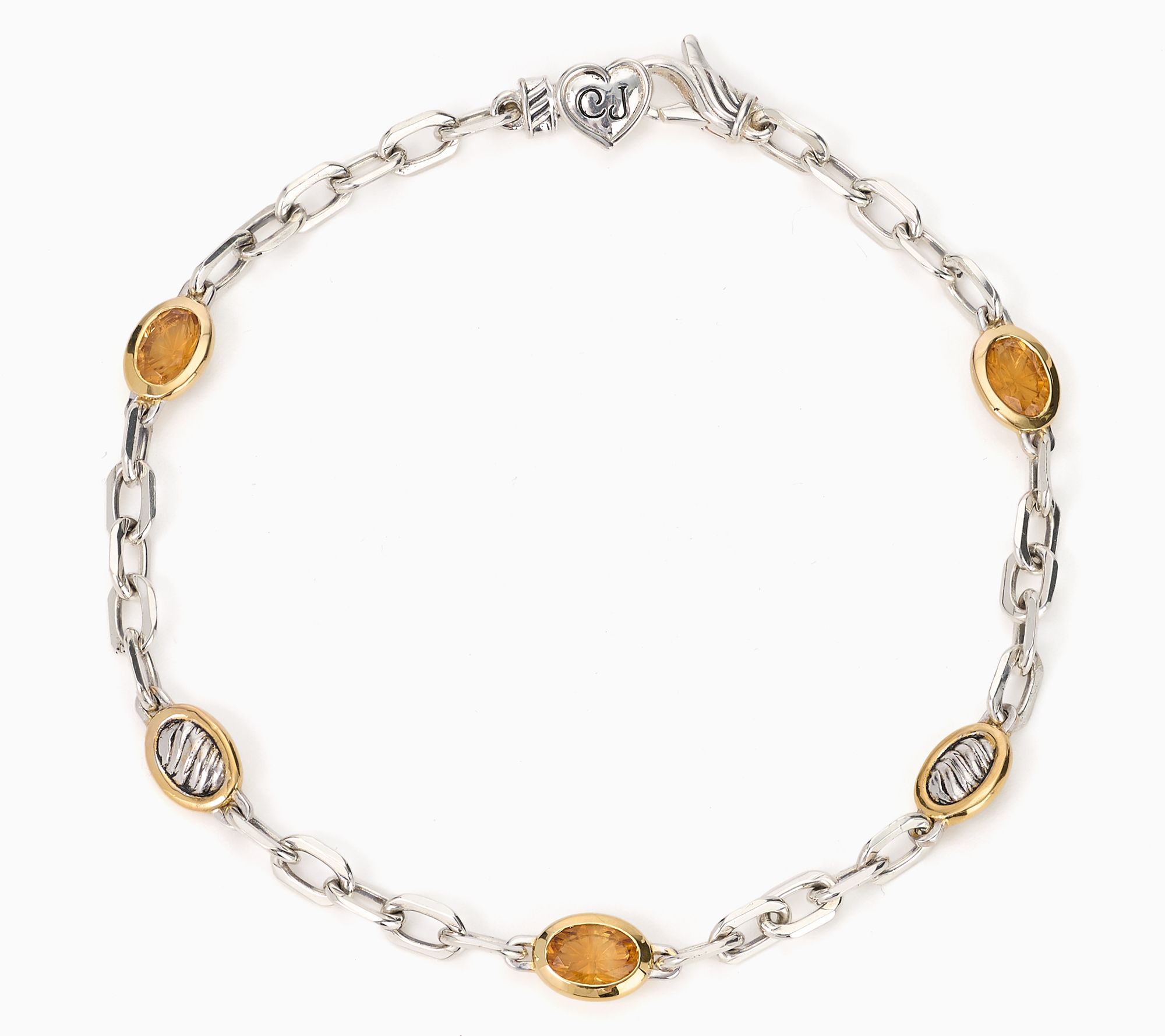 Christian James by Scott Grimes Oval Gemstone Two-tone Bracelet