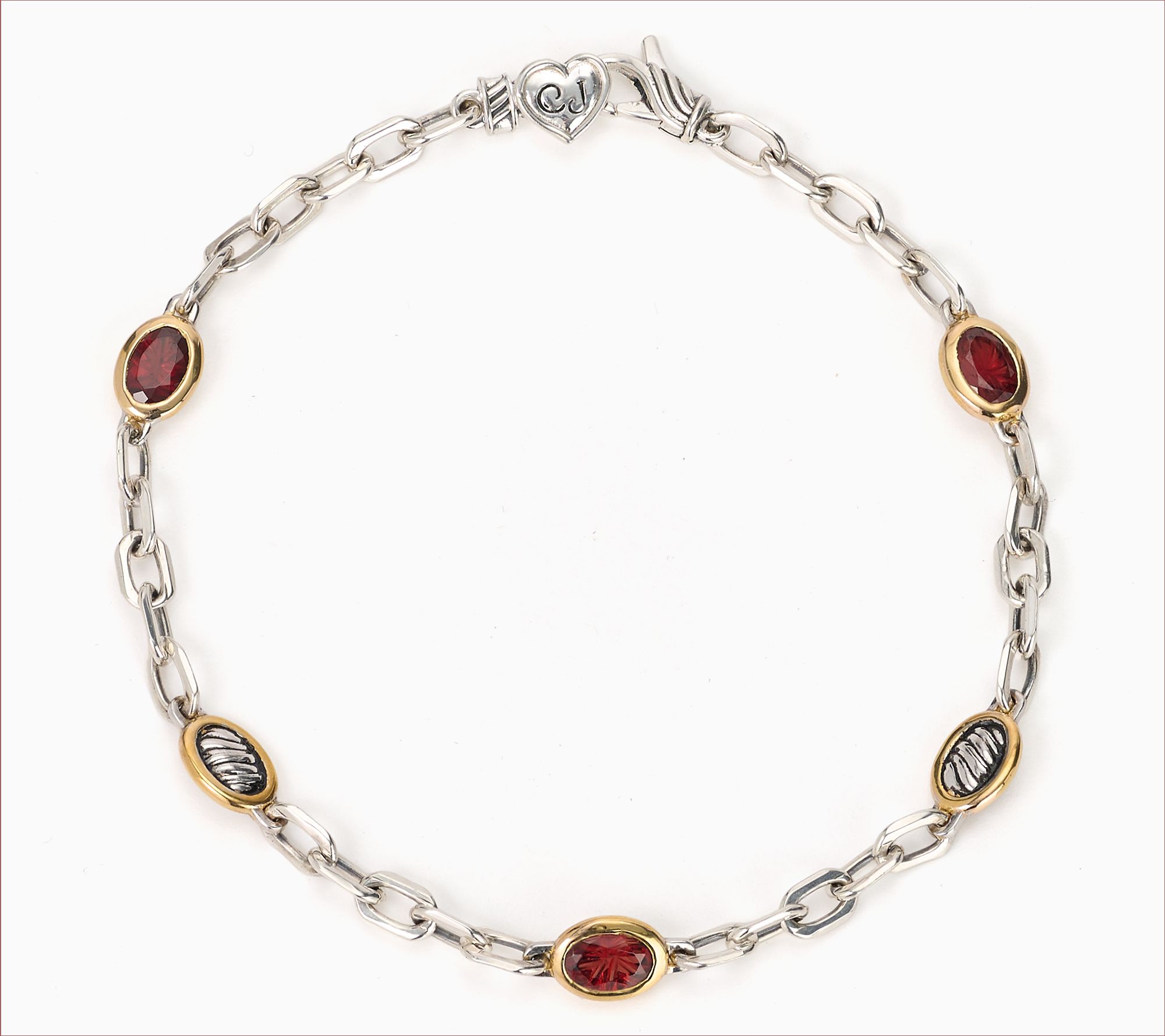 Christian James by Scott Grimes Oval Gemstone Two-tone Bracelet