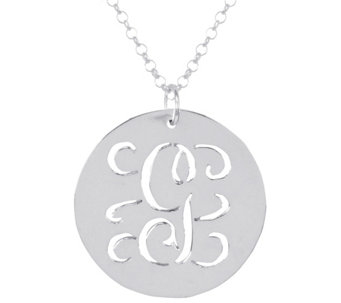 Sterling Silver Personalized Initial Script Pendant