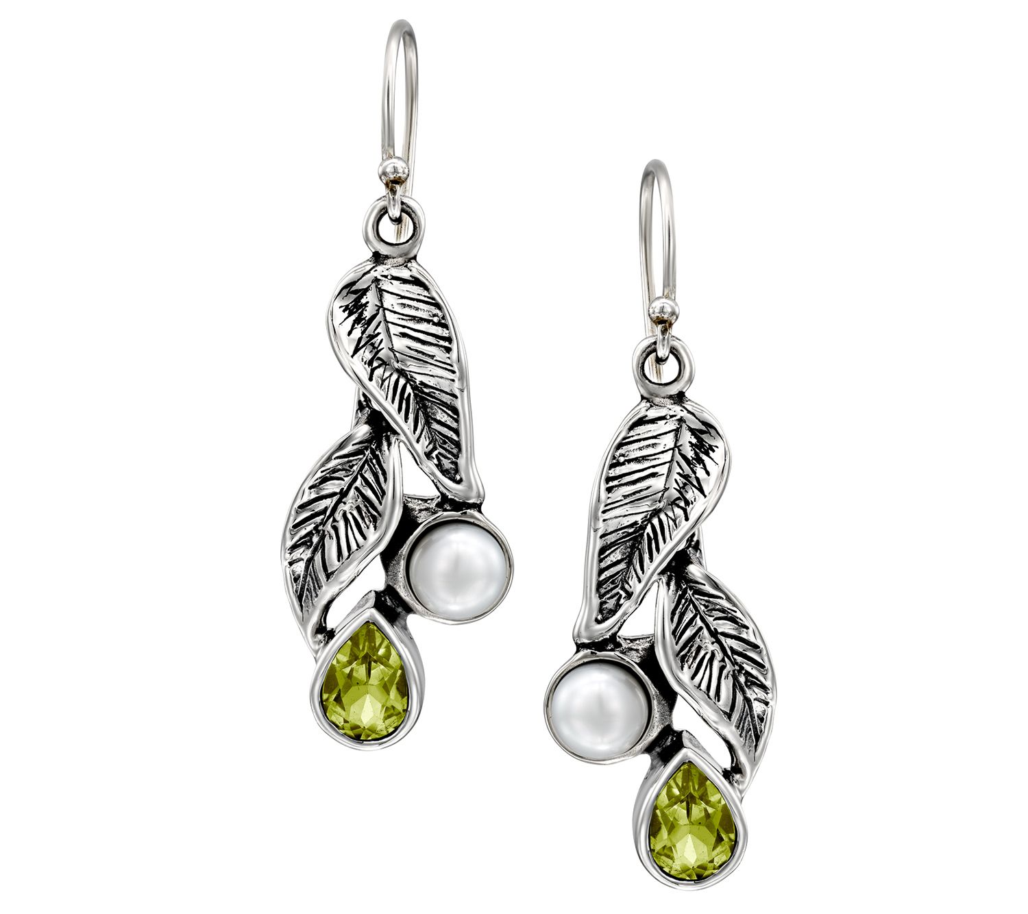 Hagit Sterling Silver Gemstone and Cultured Pearl Earrings