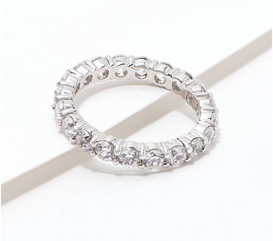 Diamonique 100-Facet Eternity Band Ring, 14K Clad or Sterling