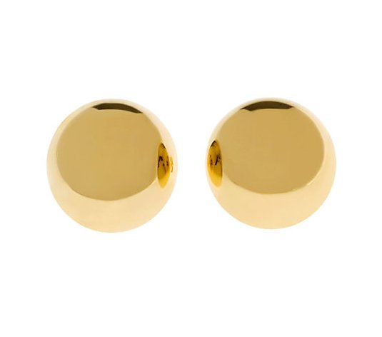 Veronese 18K Clad Polished 20mm Round Button Earrings