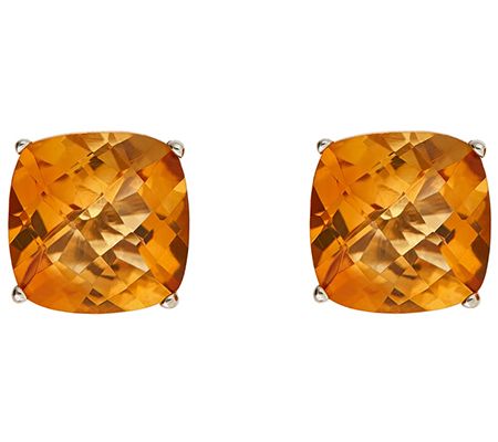 3.00cttw Cushion Gemstone Stud Earrings, Sterling Silver