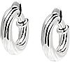 UltraFine Silver 3/4" Twisted Clip-On Hoop Earrings