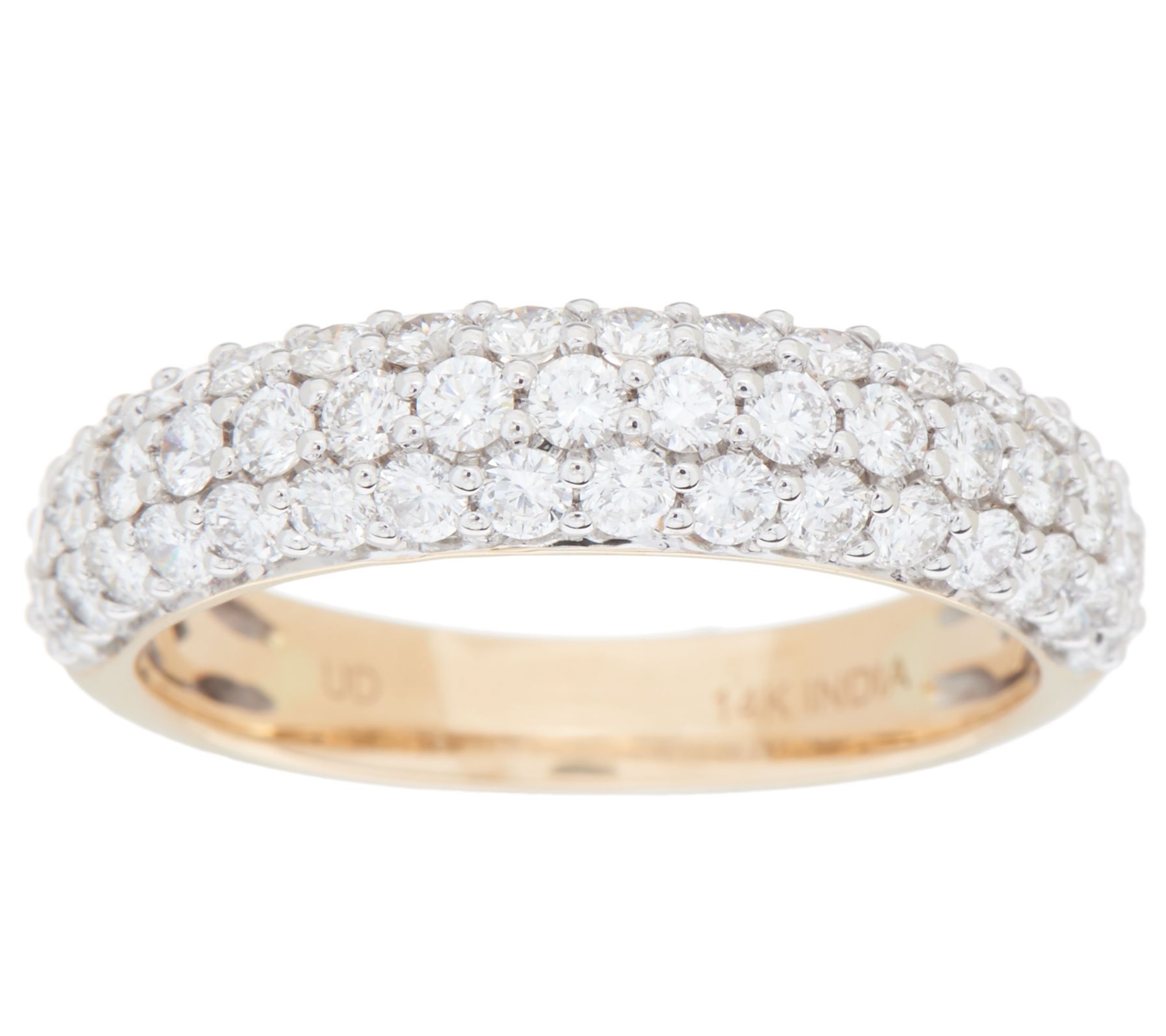 Three Row Pave Diamond Band Ring, 1.00 cttw, 14K, by Affinity - Page 1 ...