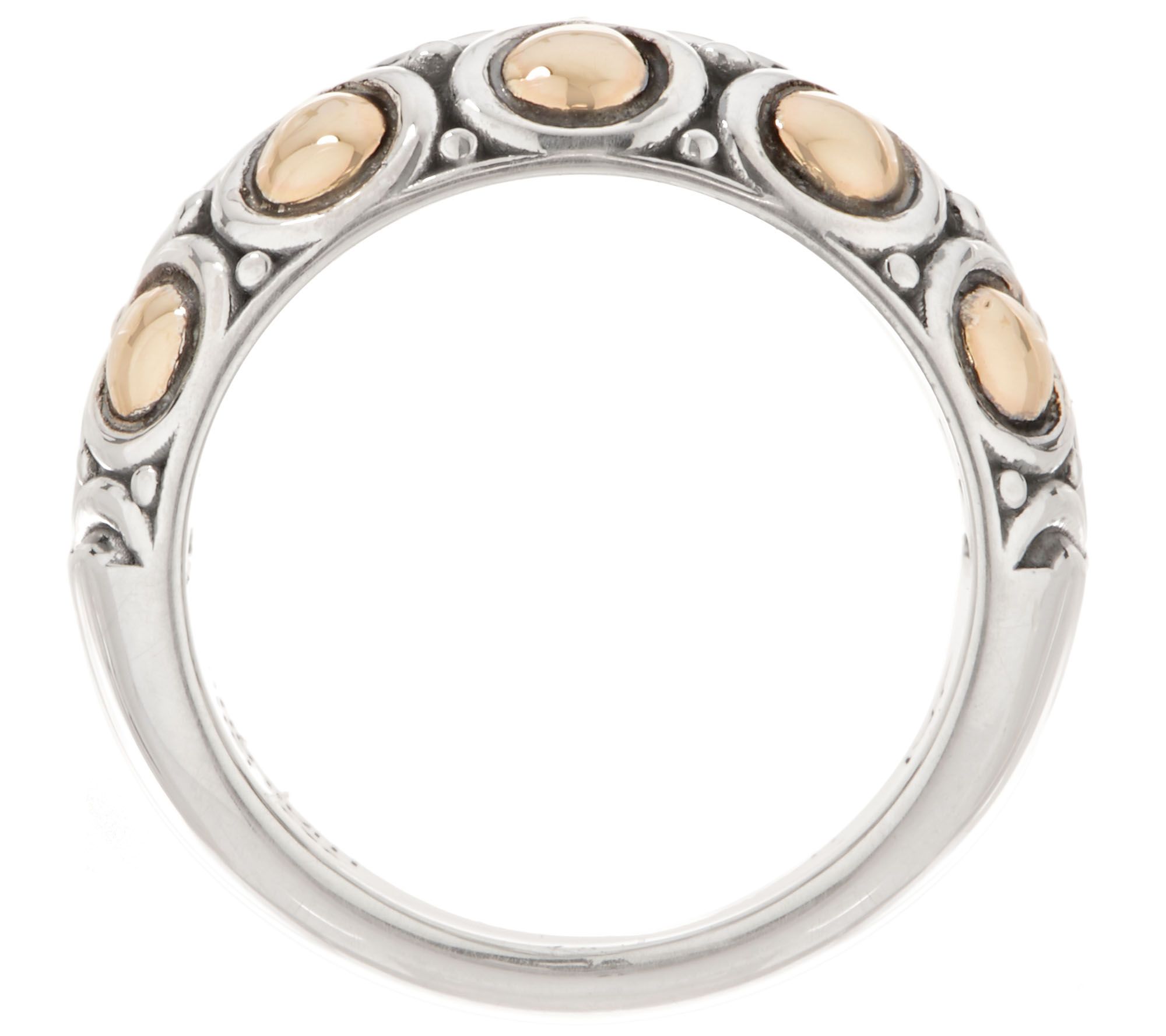 JAI Sterling Silver & 14K Gold Lotus Petal Band Ring