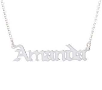 Sterling Silver Gothic Font Personalized Name Necklace