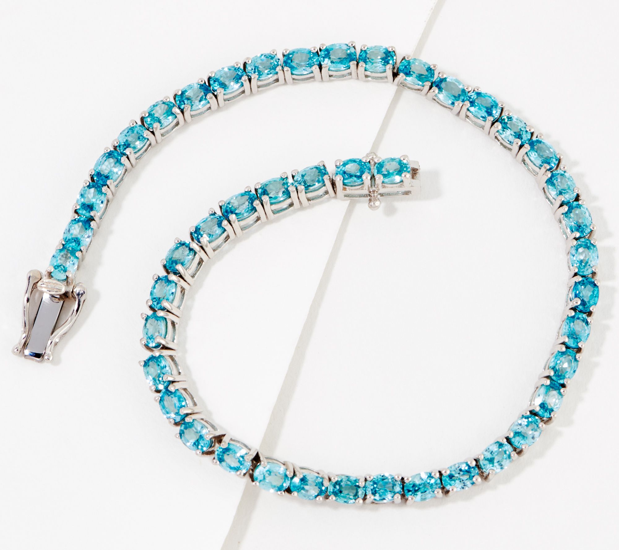 Affinity Gems Oval Cut Gemstone Tennis Bracelet Sterling Silver