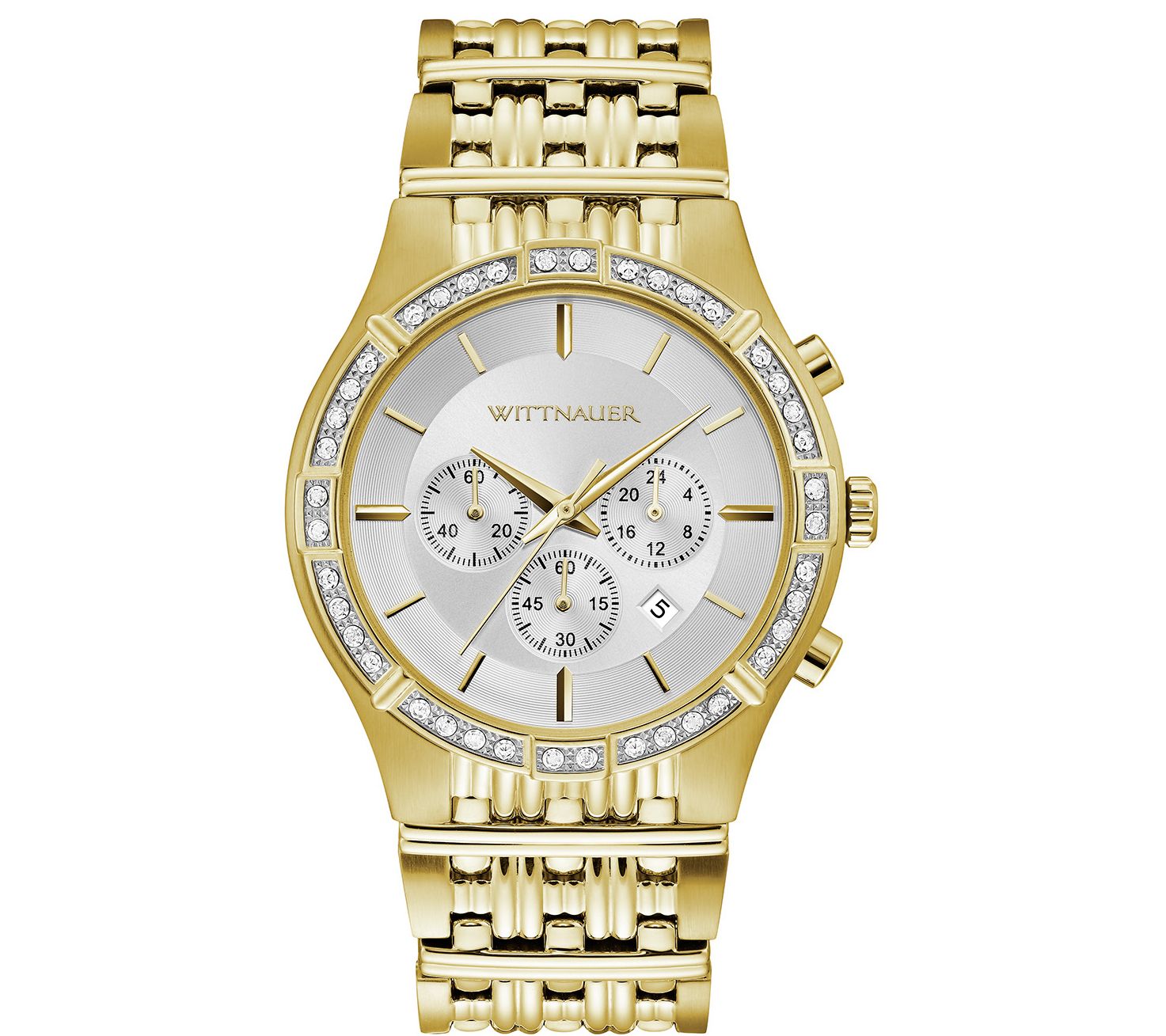 wittnauer gold watch with diamonds