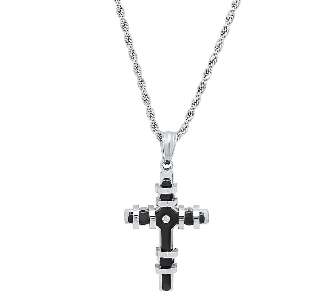 Steel by Design Men's Cross Pendant w/ Chain
