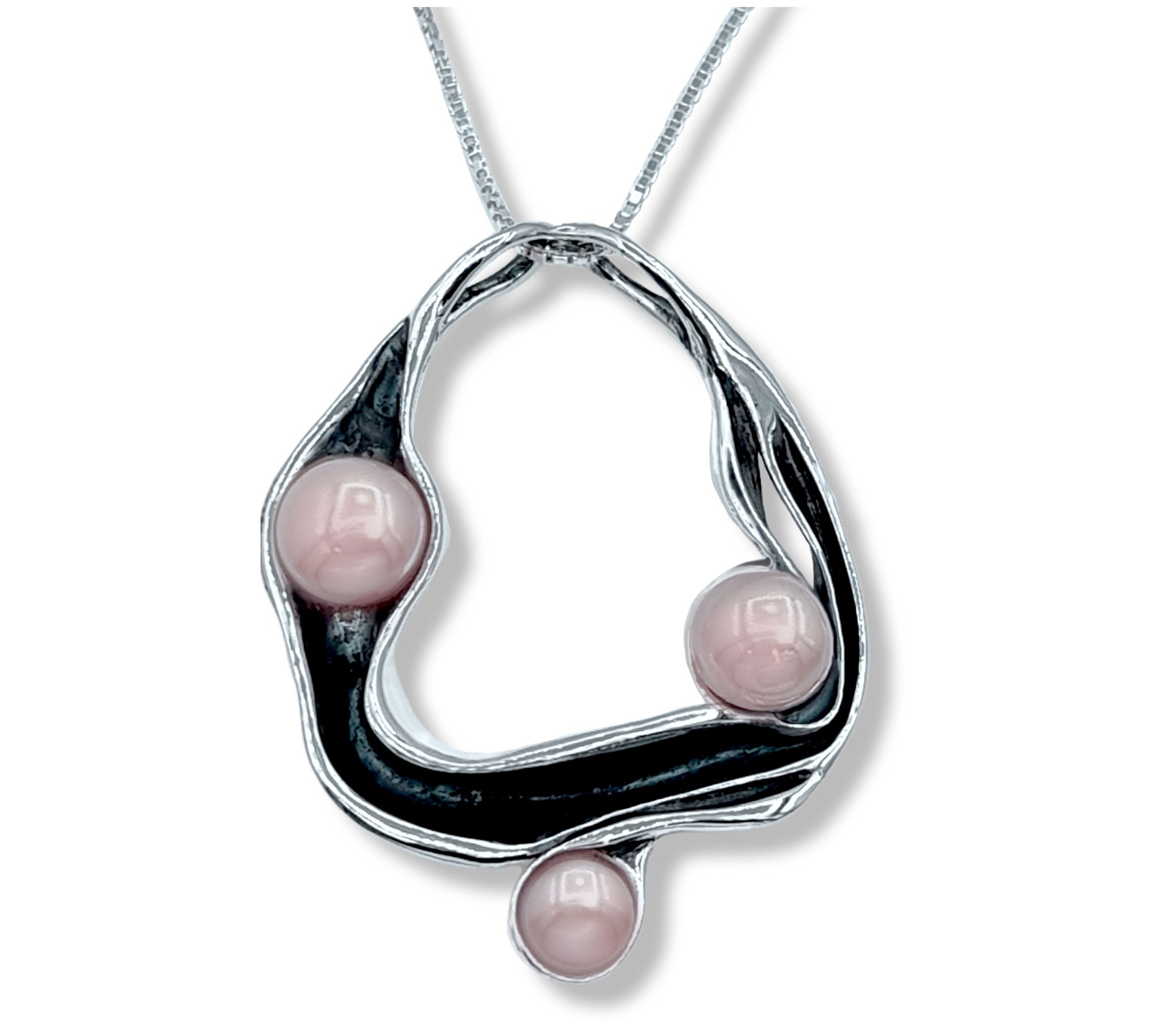 Hagit Cultured Pearl Sterling Silver Vortex Neclace