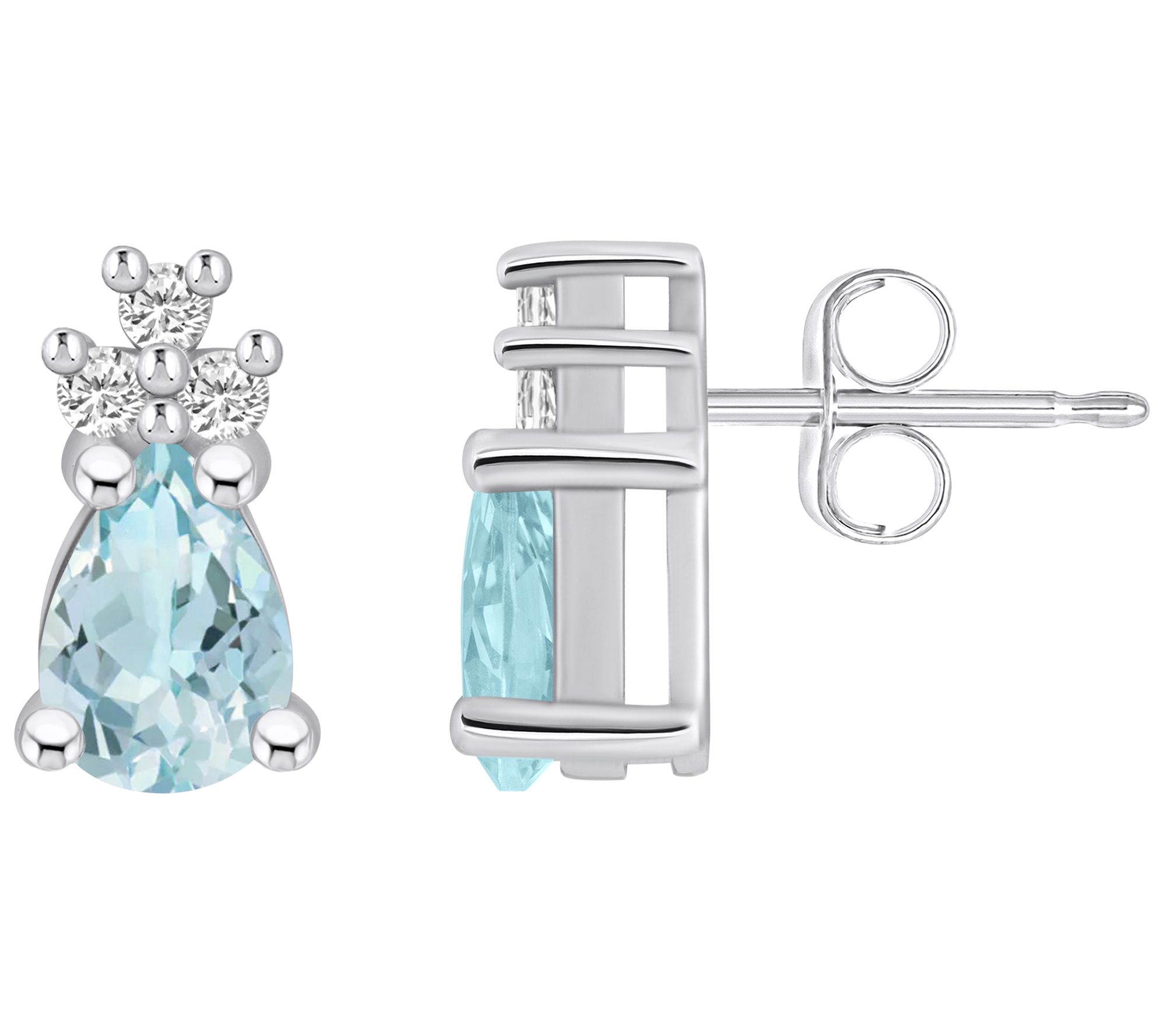 Affinity Gems Pear Gemstone & Diamond Stud Earrings, 14K