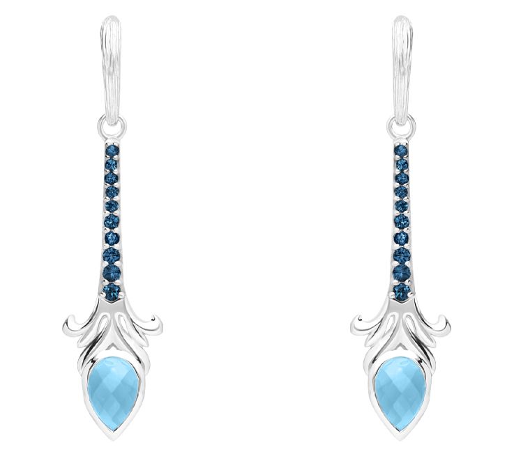 Ariva Sterling Silver Blue Topaz Dangle Earrings