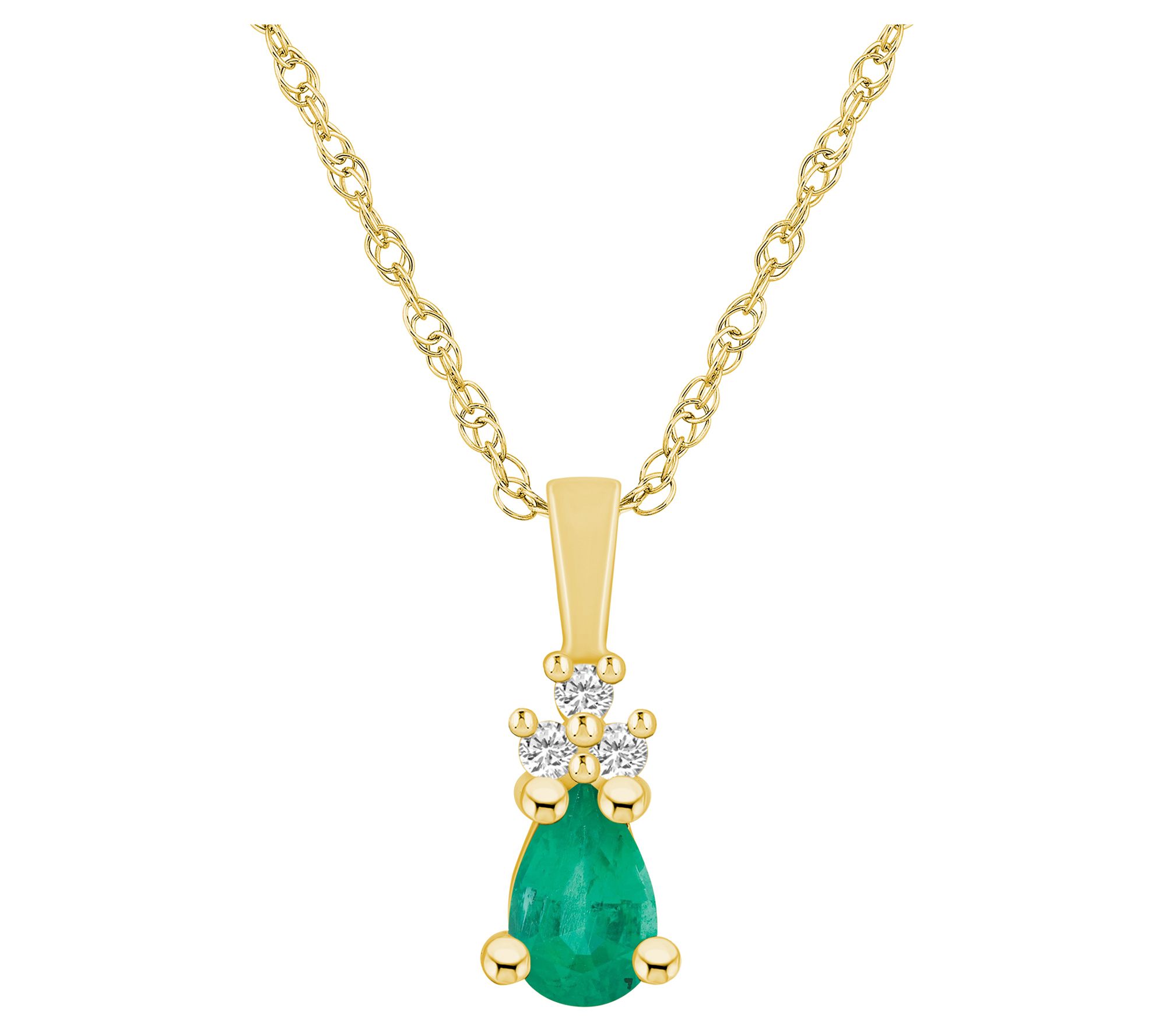 Affinty Gems Oval Gemstone & Diamond Pendant w/Chain, 14K
