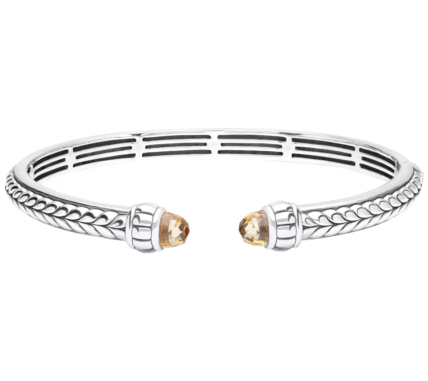 Tiffany Kay Studio Sterling Silver Herringbone Citrine Cuff