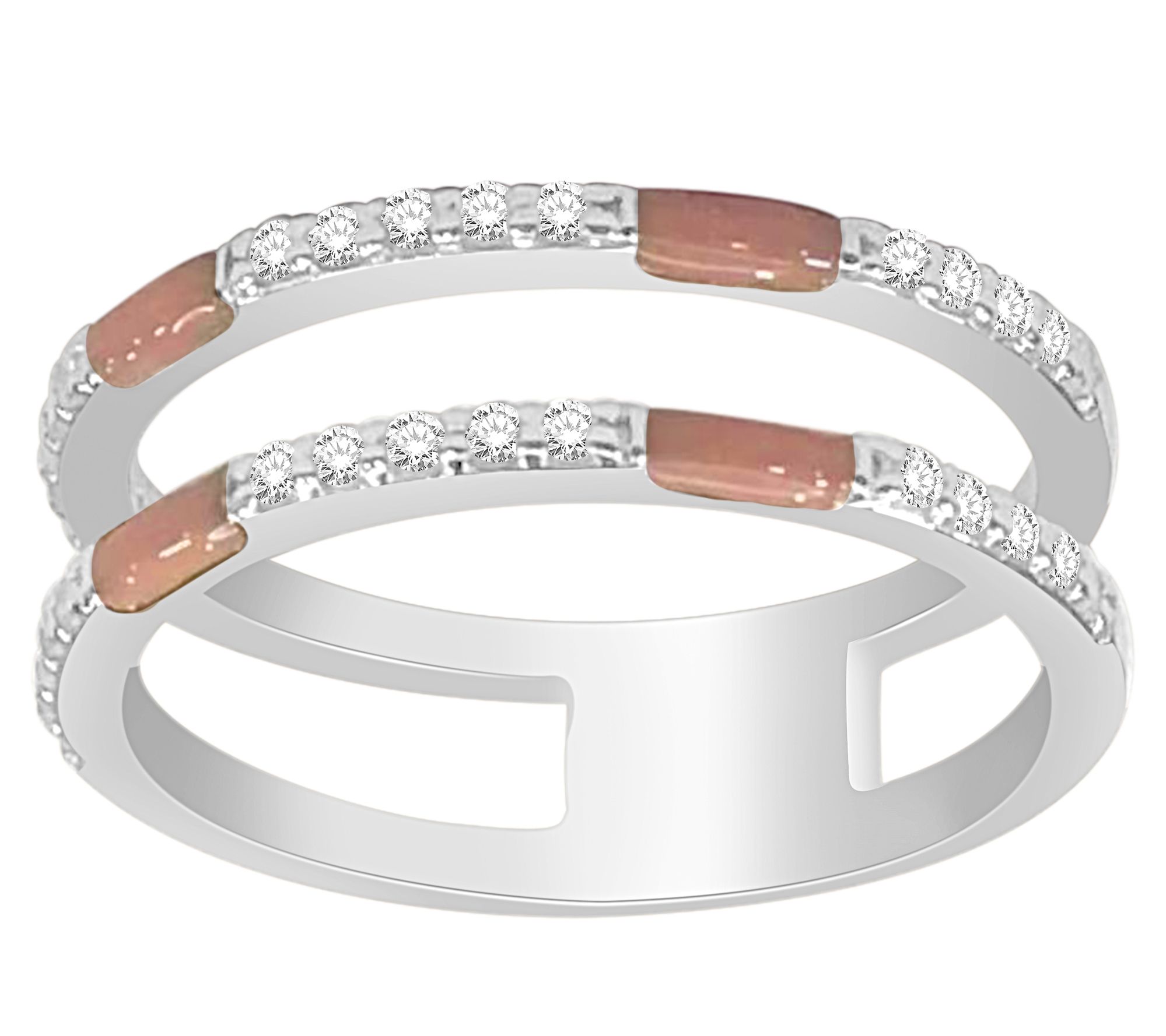 Affinity Diamonds Peach Enamel Ring, 0.25 ct tw, Sterling